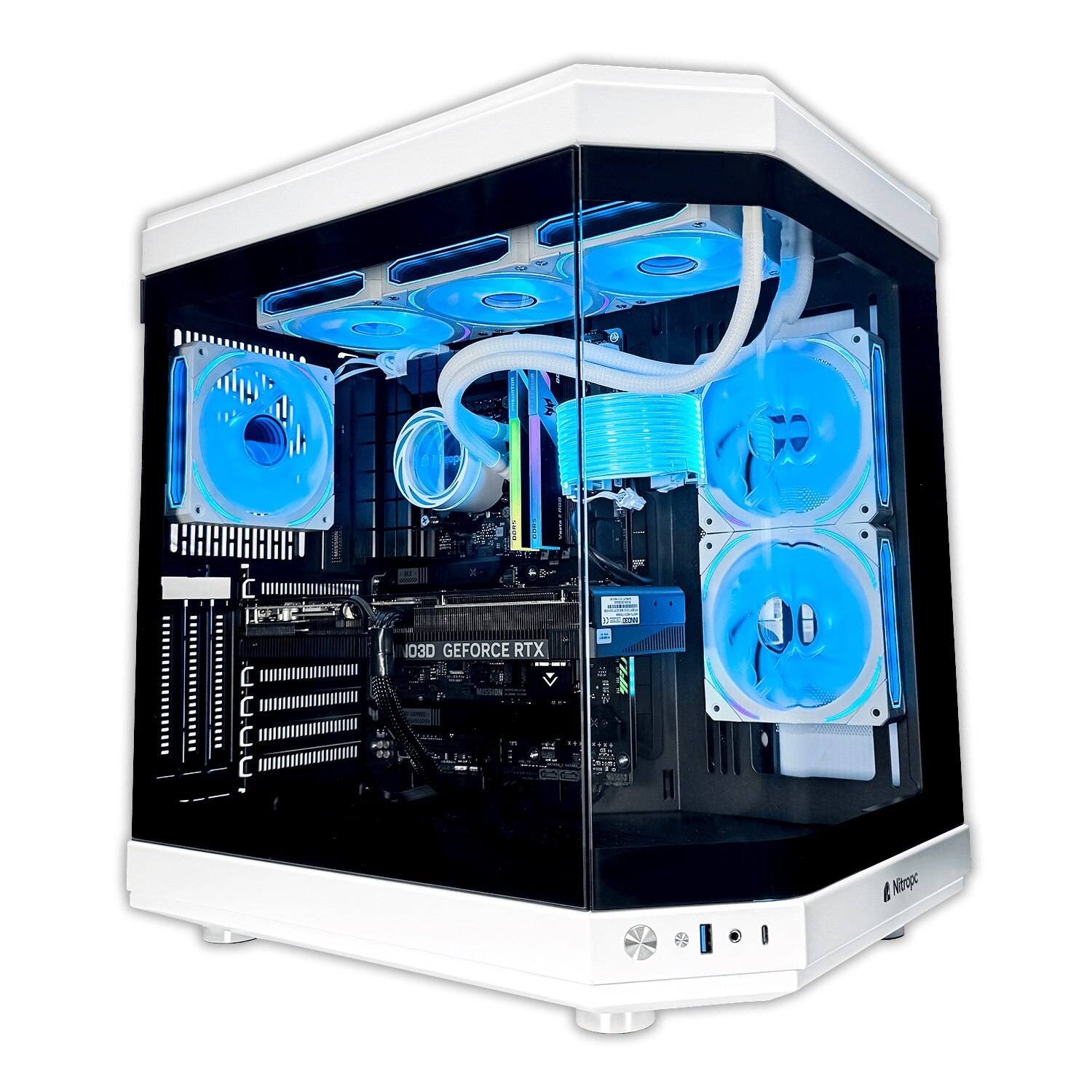 Sobremesa Gaming Nitropc Pack Boost Intel Core i9-12900K, RTX 5070 12GB, 32GB DDR4, 2TB M2, Win11 PRO, Accesorios + monitor 27" QHD 180Hz IPS - Blanco Blanco-3