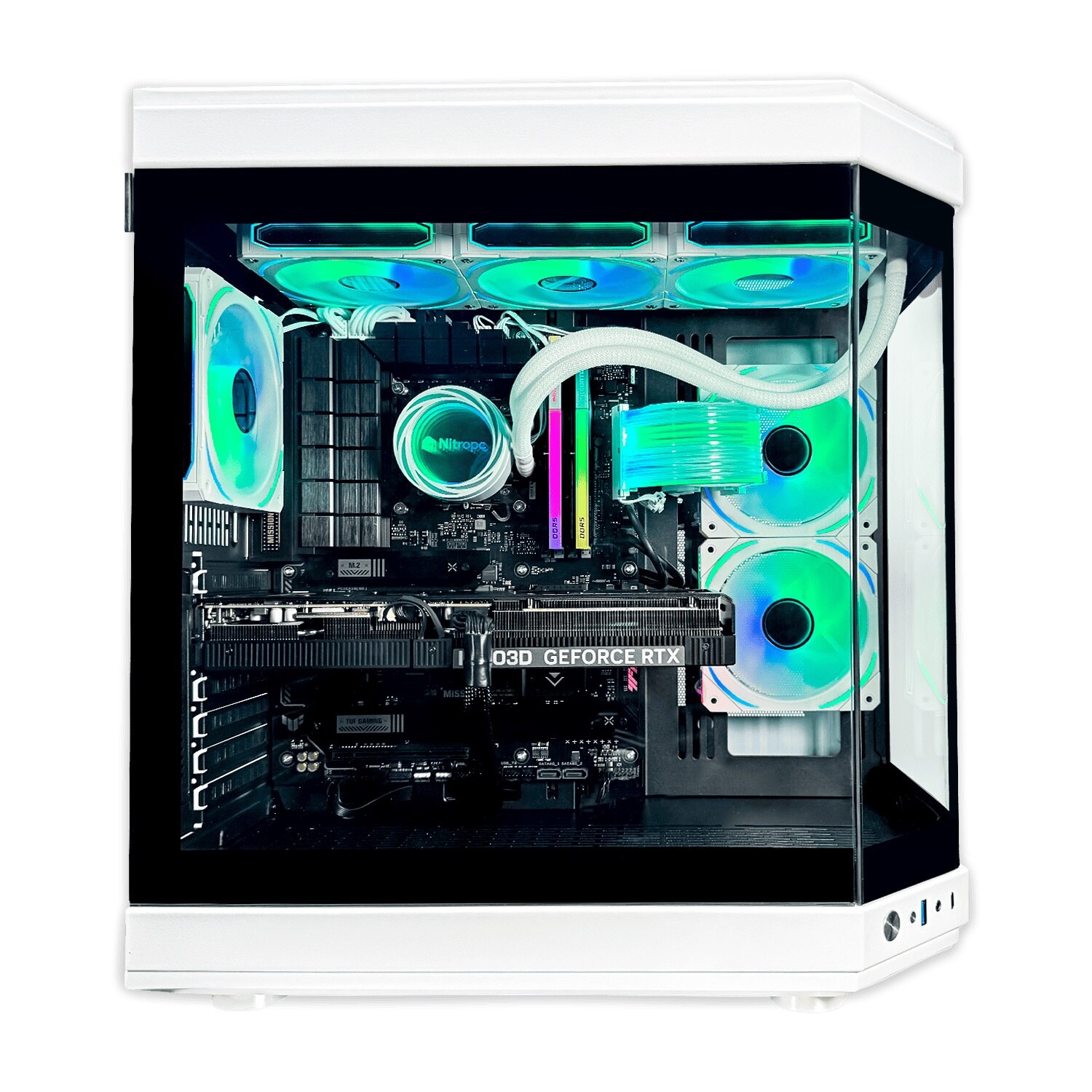 Sobremesa Gaming Nitropc Pack Boost Intel Core i9-12900K, RTX 5070 12GB, 32GB DDR4, 2TB M2, Win11 PRO, Accesorios + monitor 27" QHD 180Hz IPS - Blanco Blanco-5