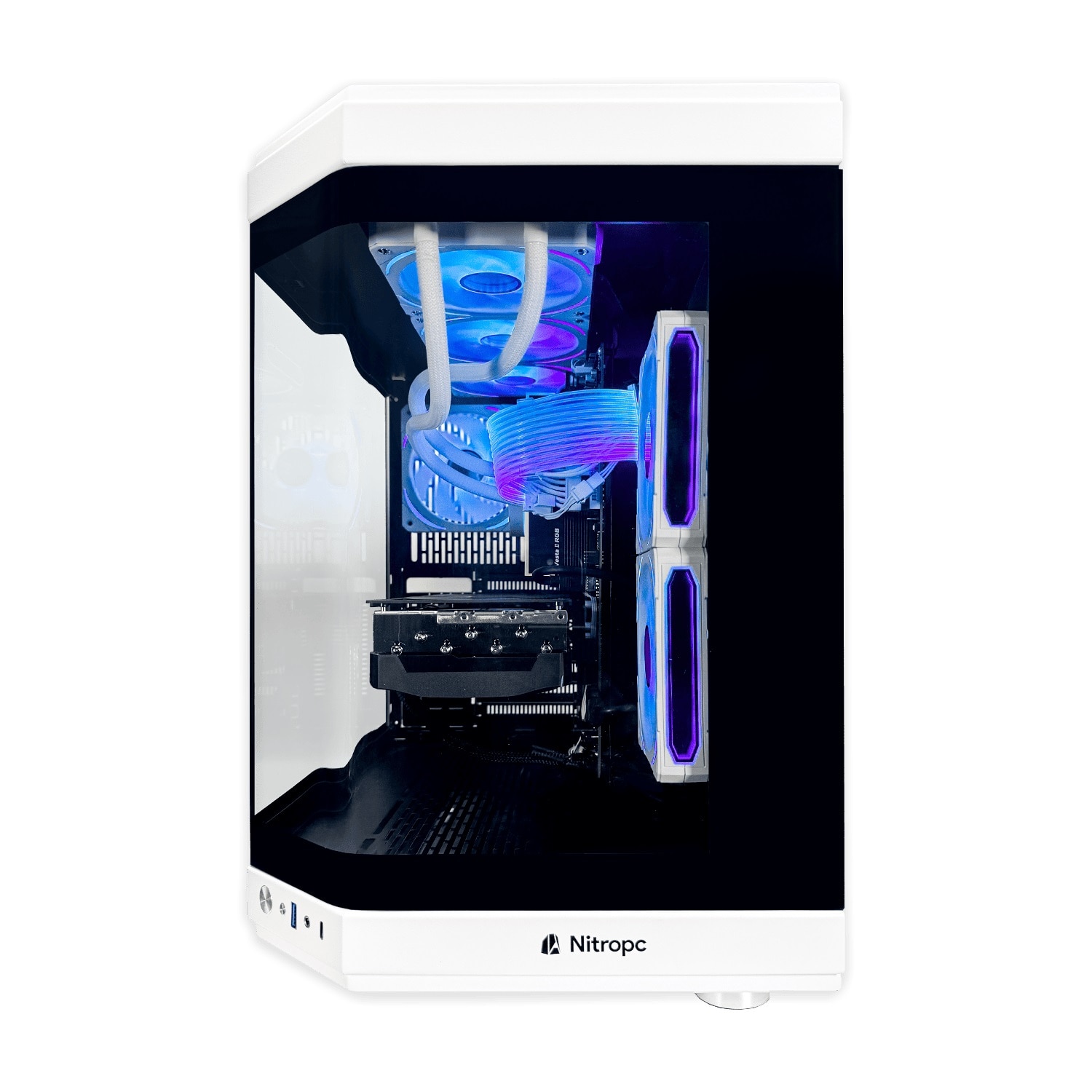 Sobremesa Gaming Nitropc Pack Boost AMD Ryzen 7 9800X3D, RTX 5080 16GB, 32GB DDR5, 2TB M2, Win11 PRO, Accesorios + monitor 27" 4K 165Hz FHD320 IPS - Blanco Blanco-6