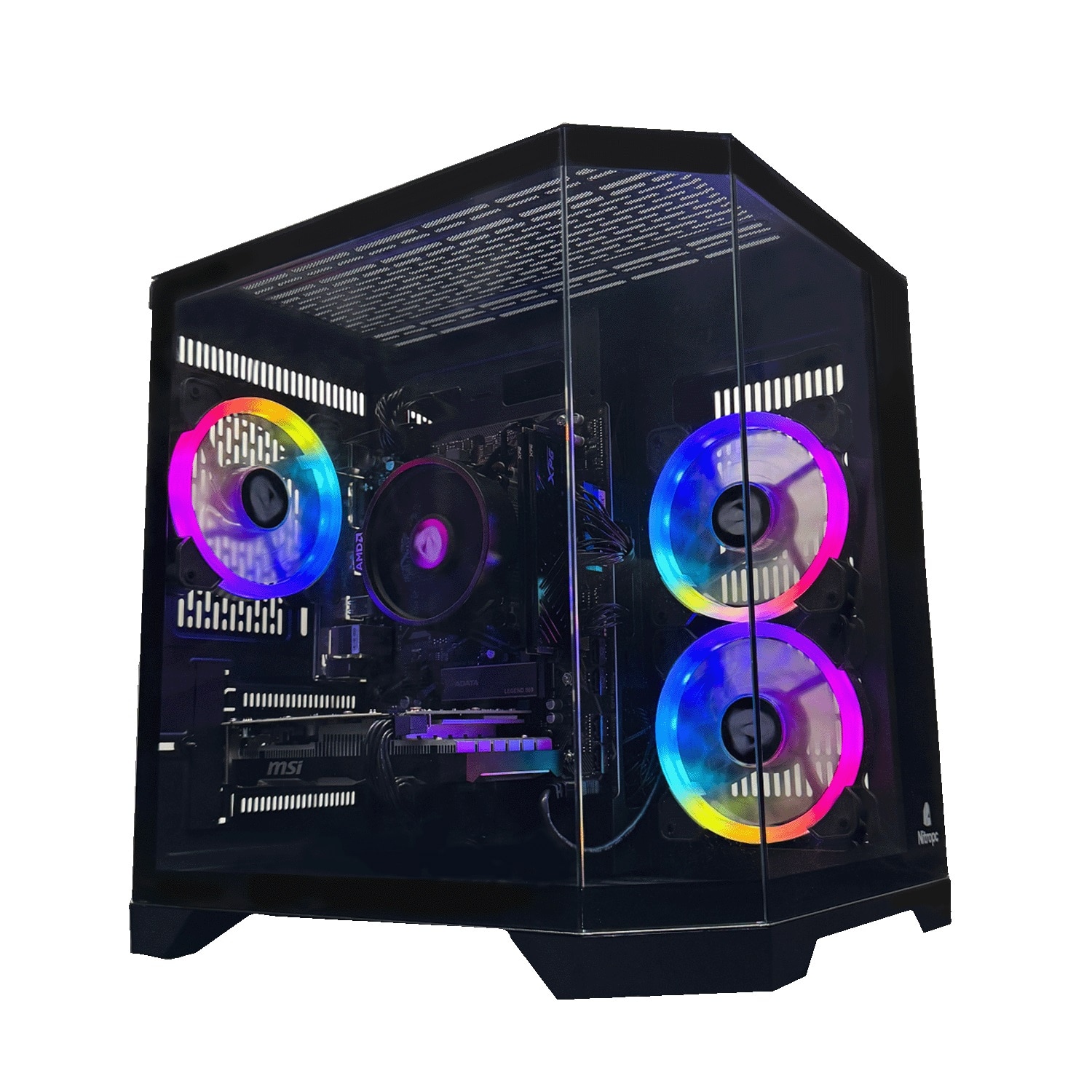 NitroPc - Sobremesa Gaming Nitropc Avanzado AMD Ryzen 7 5700X, RTX 5070 12 GB, 32 GB DDR4, 1 TB M2, Win11 PRO.