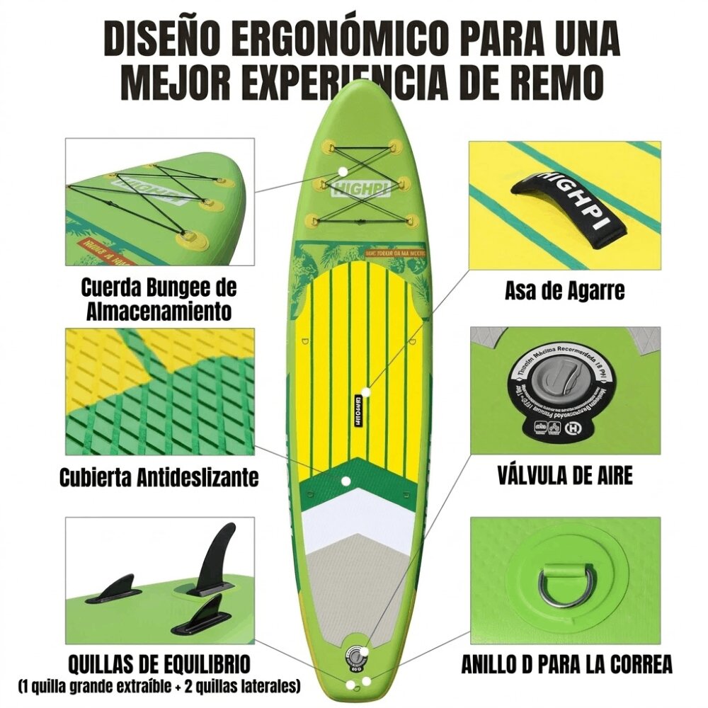 Tabla de Paddle Surf Hinchable 10,6" Kohala Start Highpi - Verde Verde-3