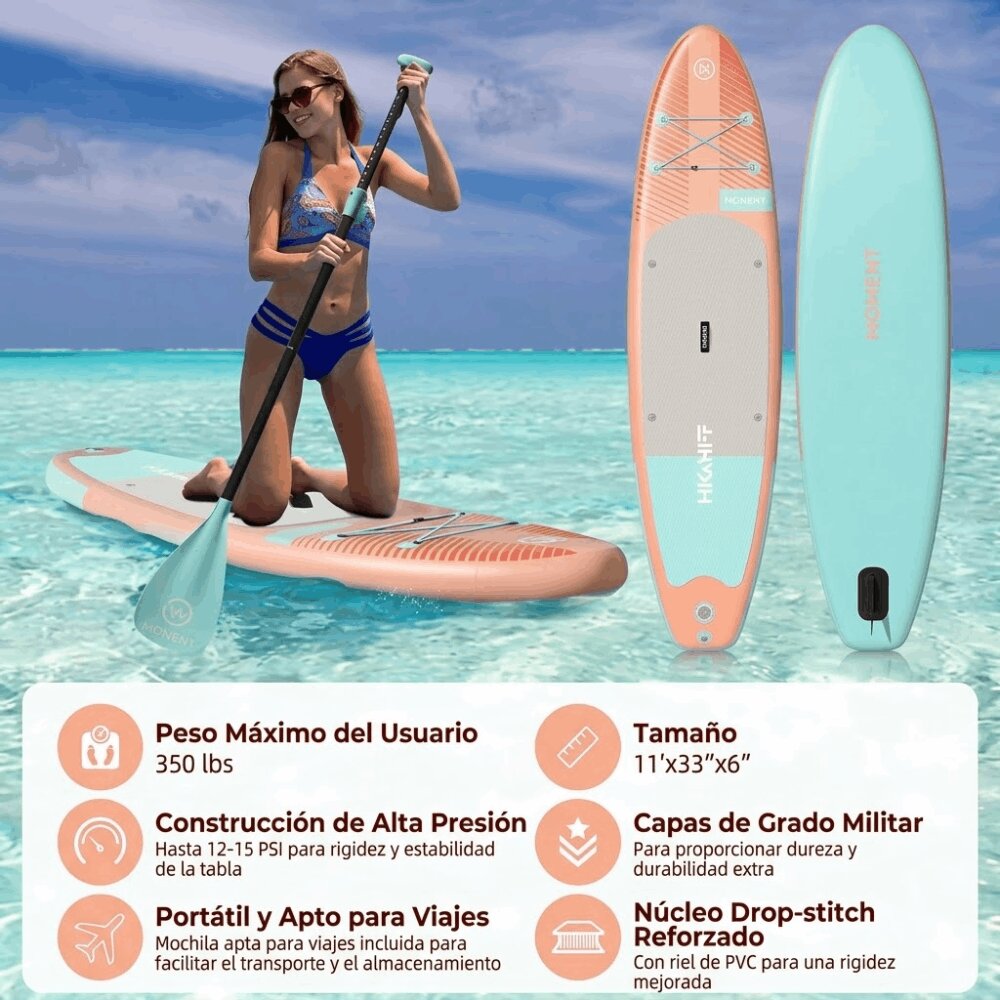 Tabla de Paddle Surf Hinchable 10,6" Kohala Start Highpi - Rosa Rosa-3