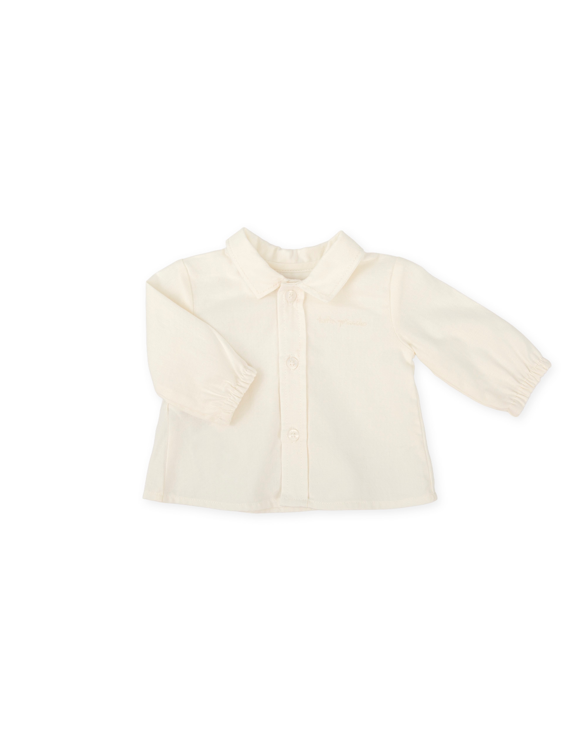 Camisa de bebé niño de algodón con botones - Tutto Piccolo - Crudo Crudo-2