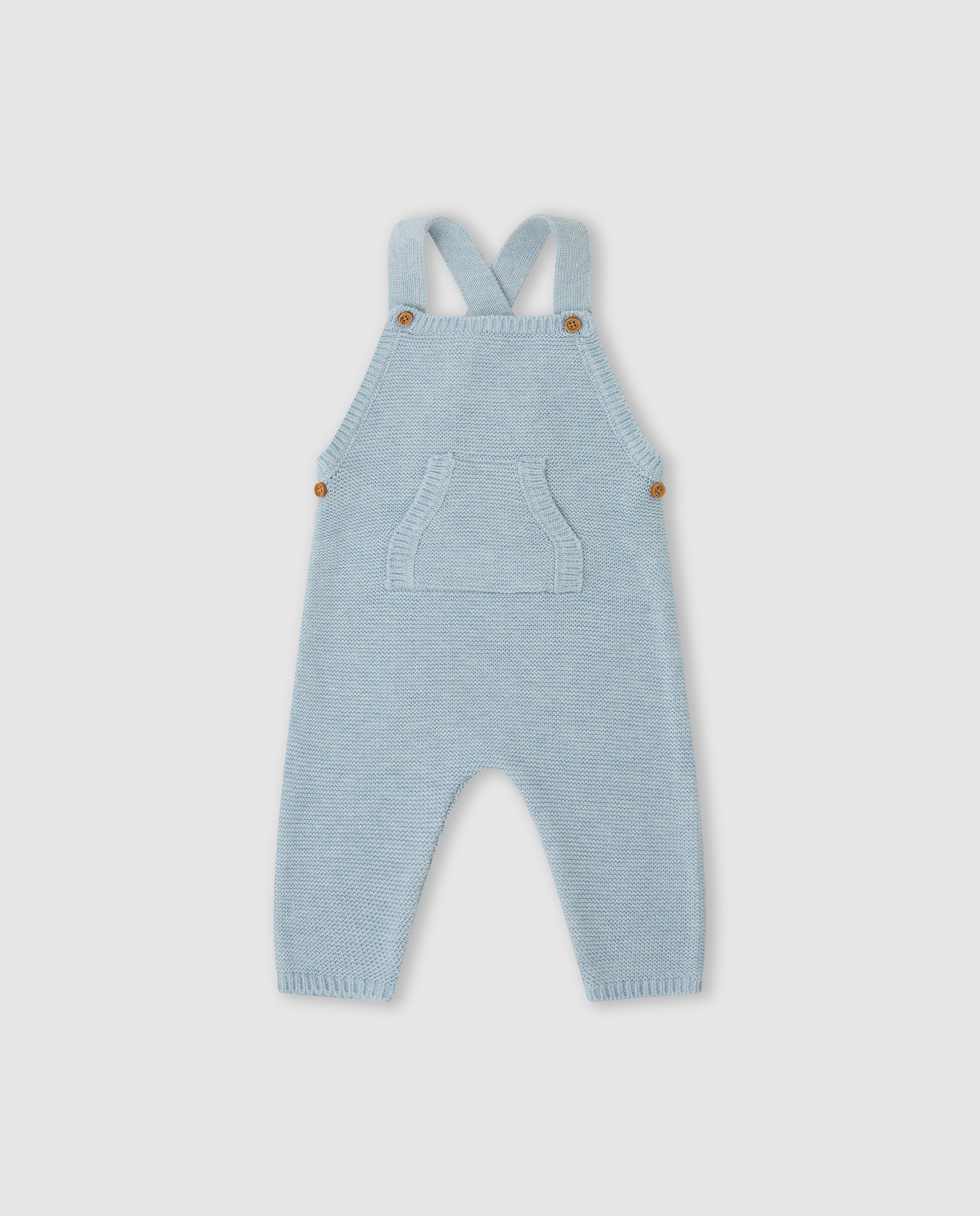 Imagen 0 de Peto de bebé niño tricot con bolsillo Azul claro