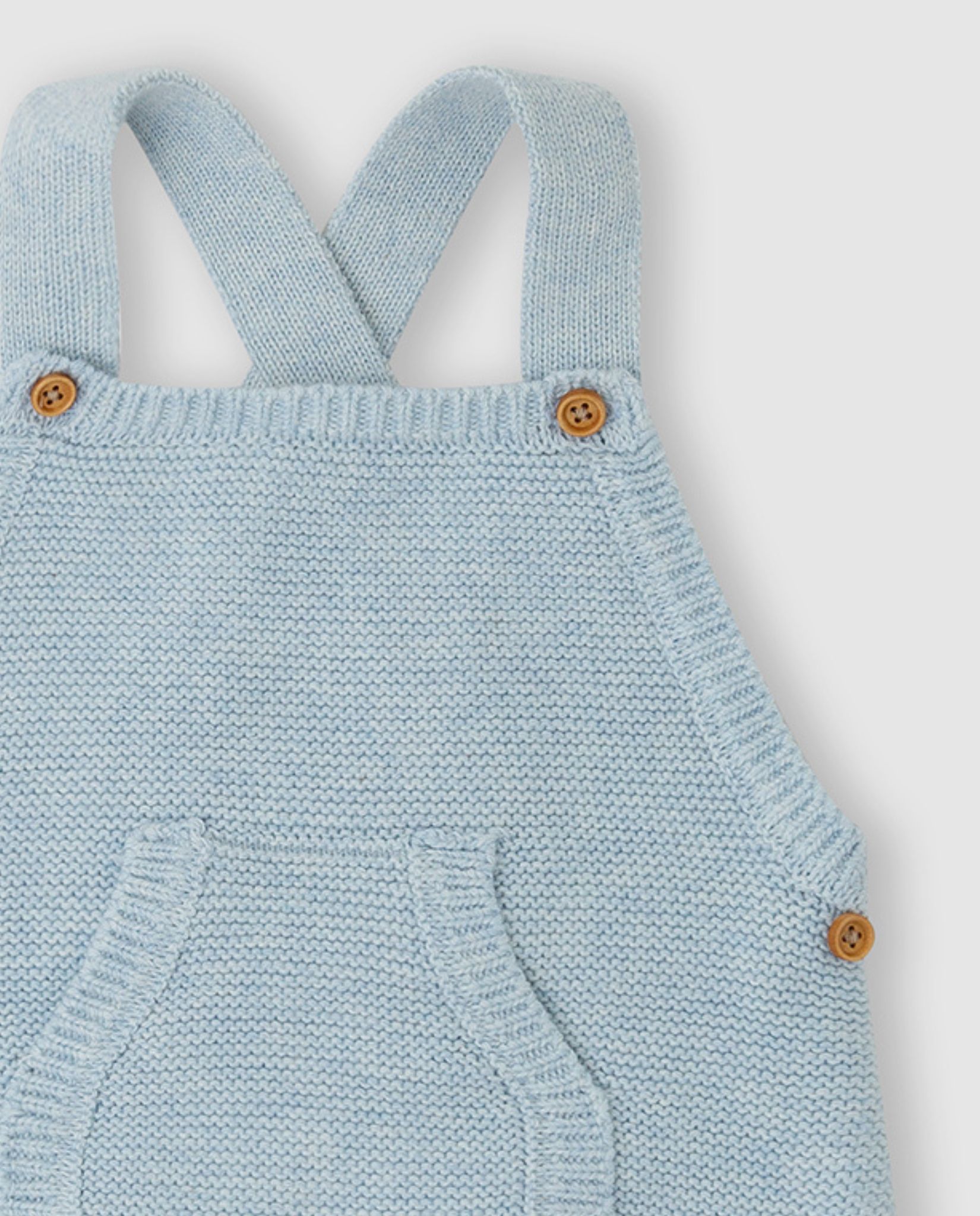 Peto de bebé niño tricot con bolsillo - Tutto Piccolo - Azul claro Azul claro-2