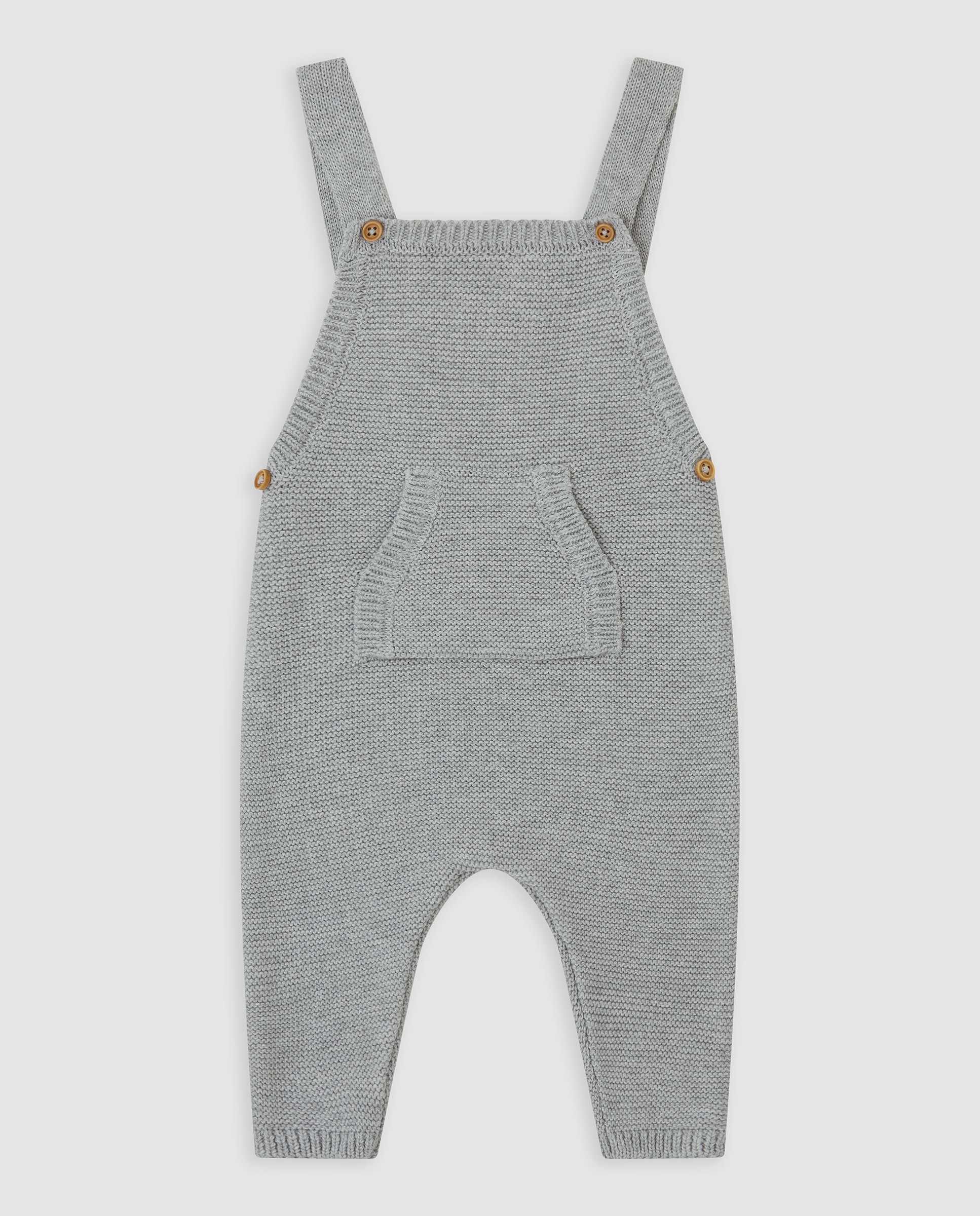 Imagen 0 de Peto de bebé niño tricot con bolsillo Gris