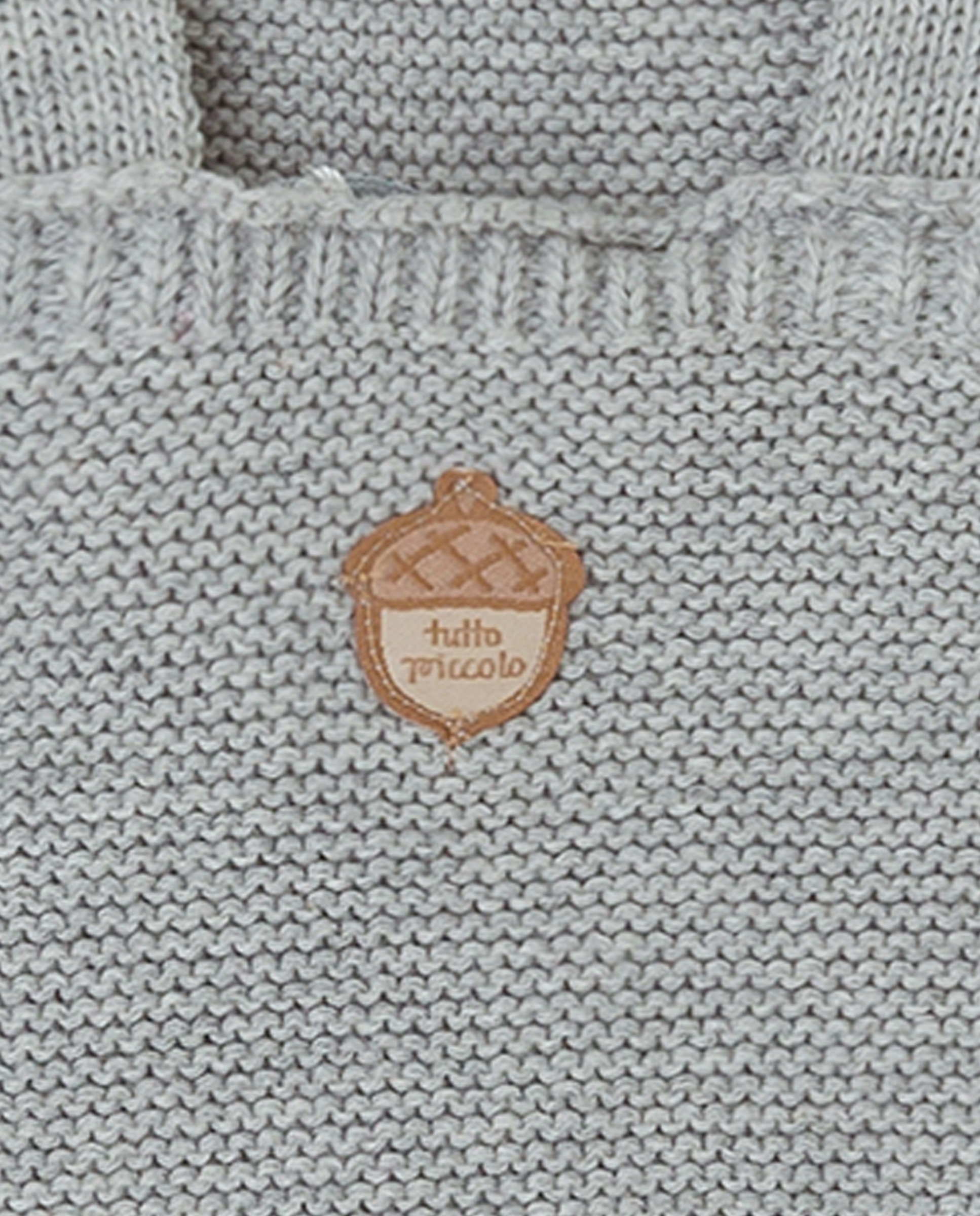Peto de bebé niño tricot con bolsillo - Tutto Piccolo - Gris Gris-2
