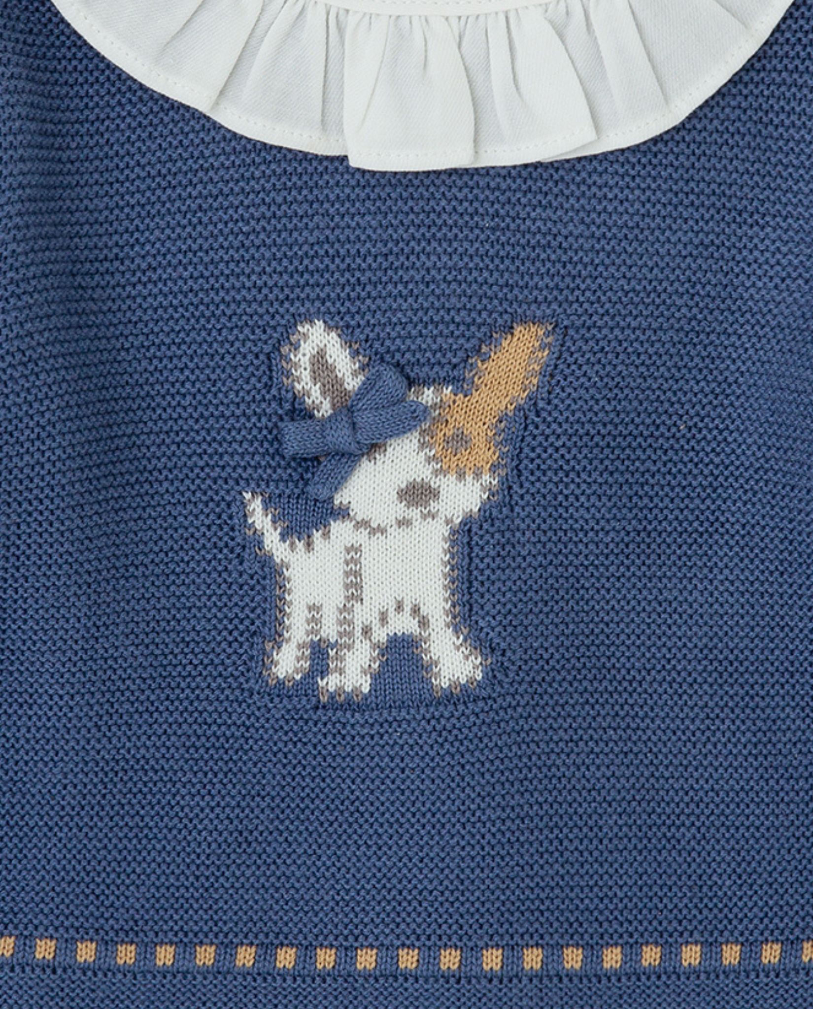 Jersey de bebé niña tricot con volantes - Tutto Piccolo - Azul marino Azul marino-2