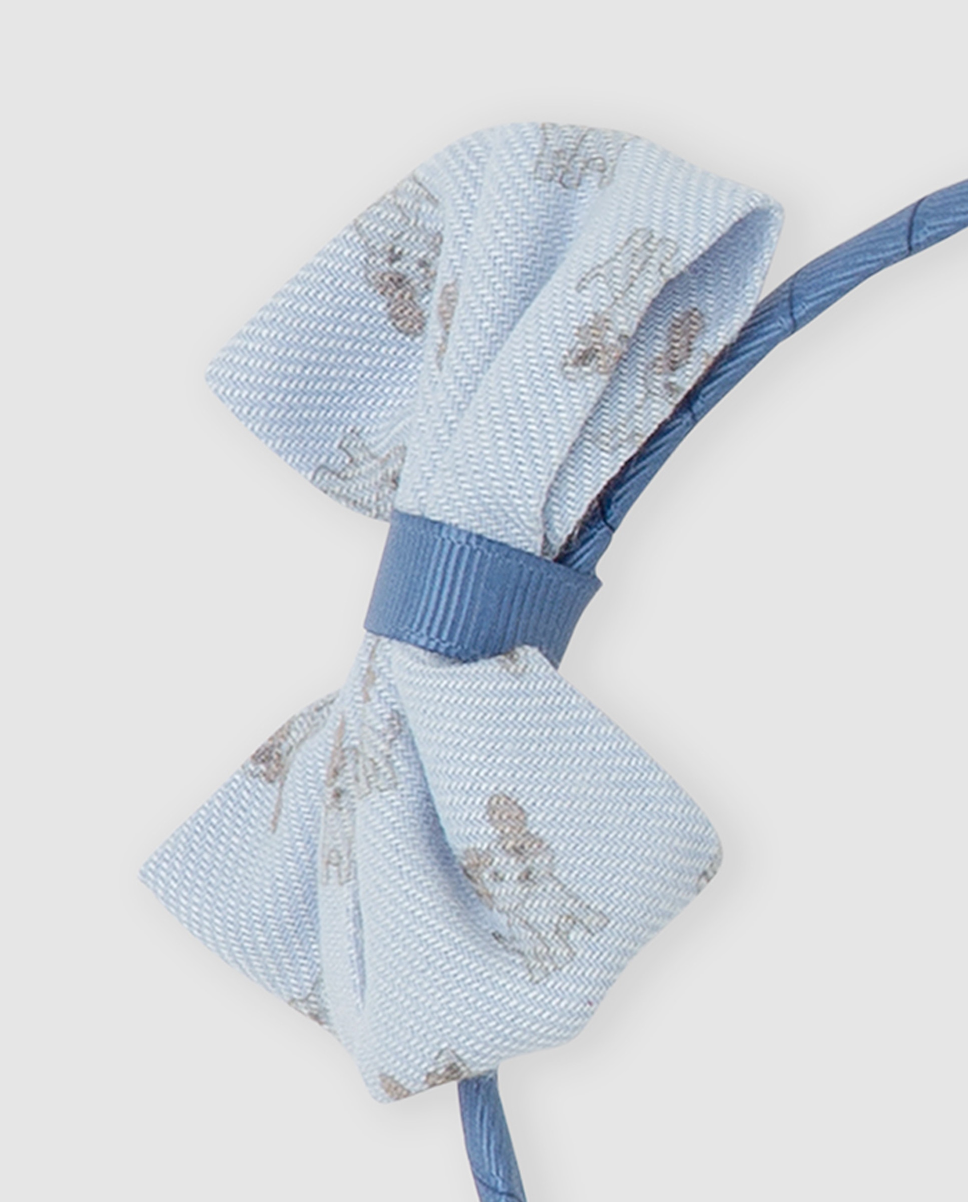Diadema de niña con lazo estampado - Tutto Piccolo - Azul Azul-3