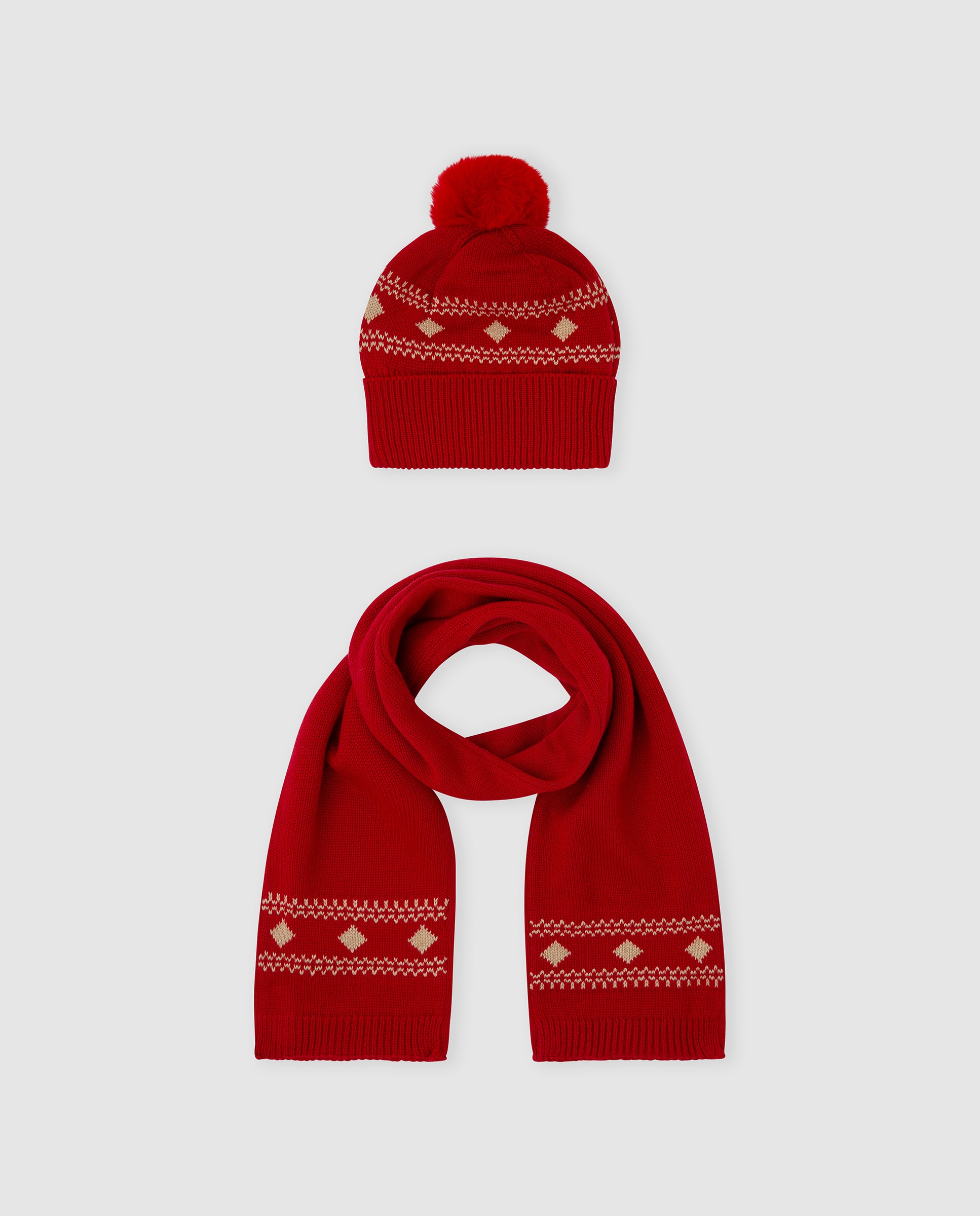 Conjunto de niño de gorro y bufanda - Tutto Piccolo - Rojo Rojo-1