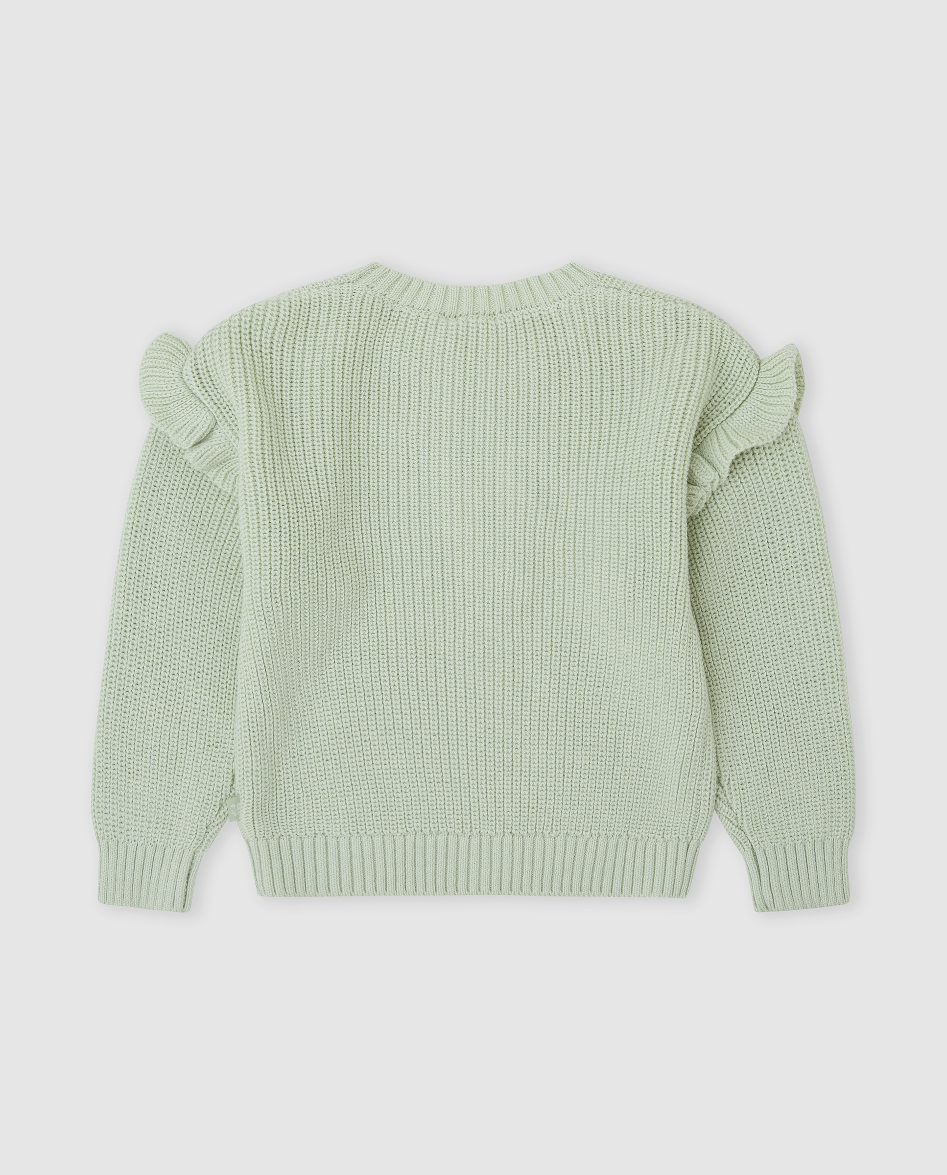 Imagen 2 de Jersey de niña tricot con volantes y mariposa - Tutto Piccolo - Verde Agua Verde Agua