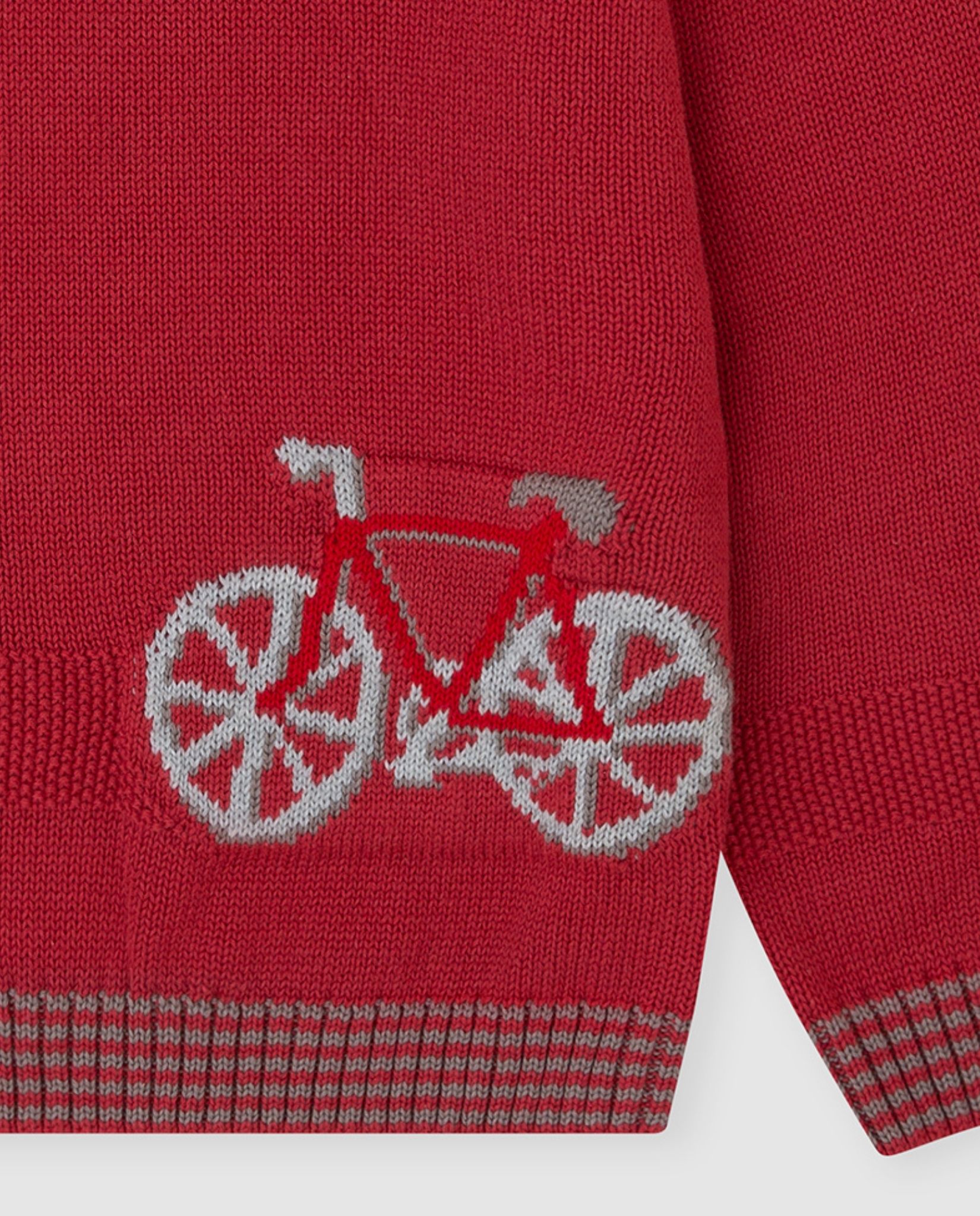 Jersey de niño tricot con bicicleta - Tutto Piccolo - Rojo Rojo-2