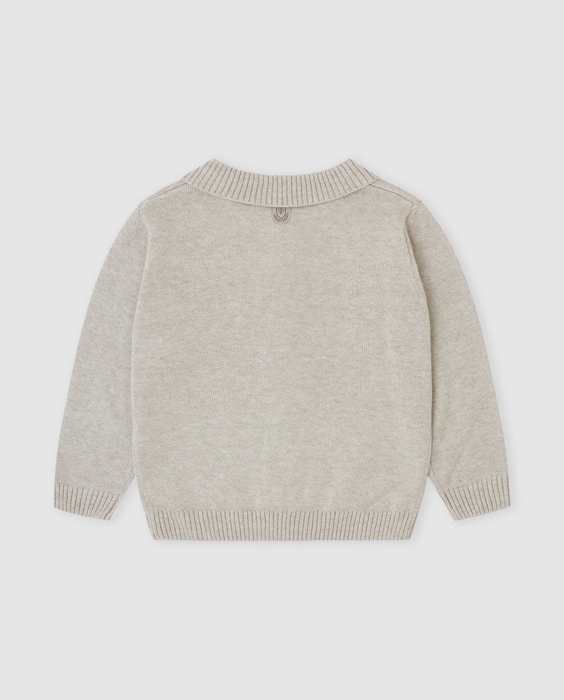Chaqueta de niño tricot con cremallera - Tutto Piccolo - Arena Arena-3
