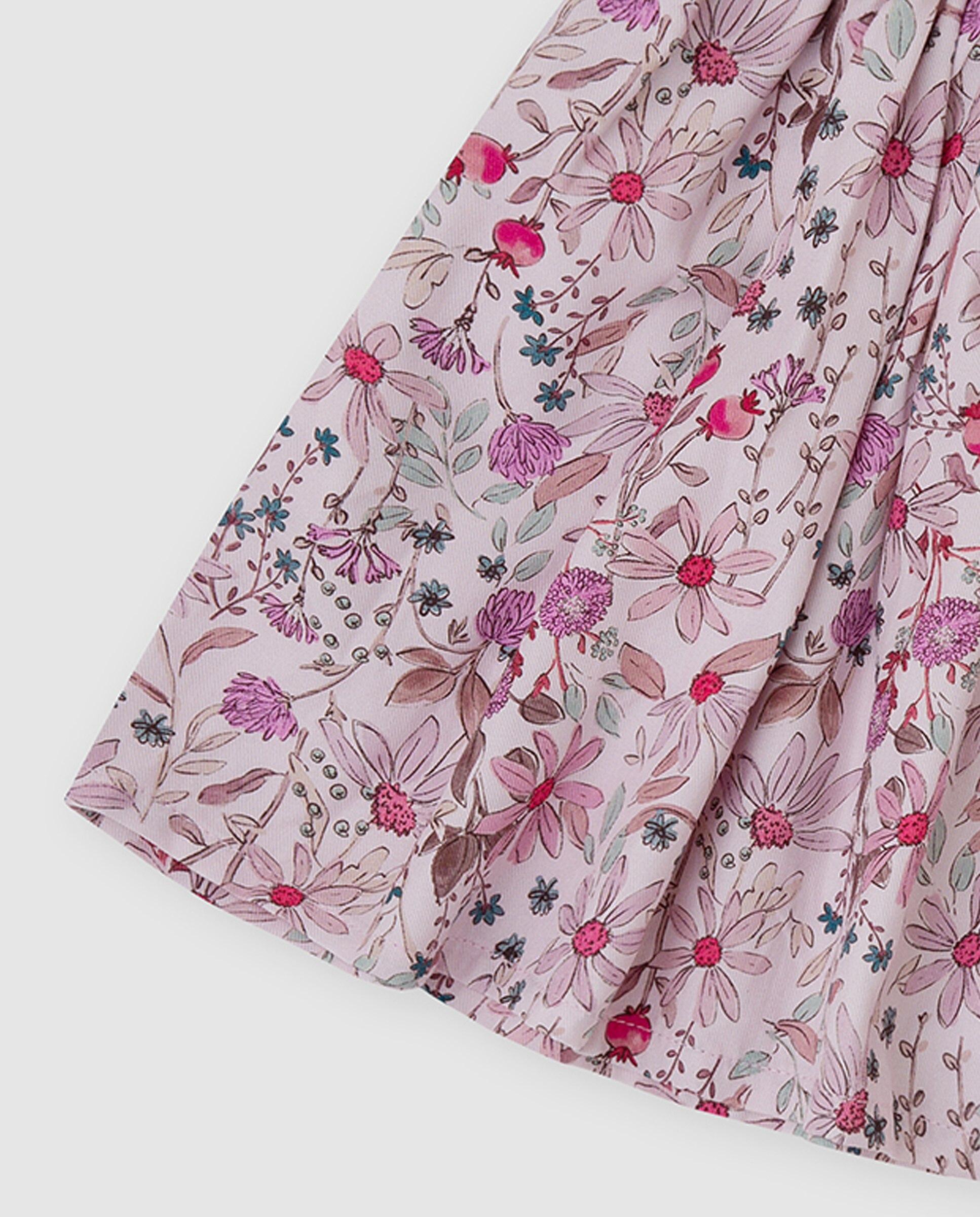 Imagen 4 de Falda-pantalón de niña de flores con calcetines - Tutto Piccolo - Rosa Rosa