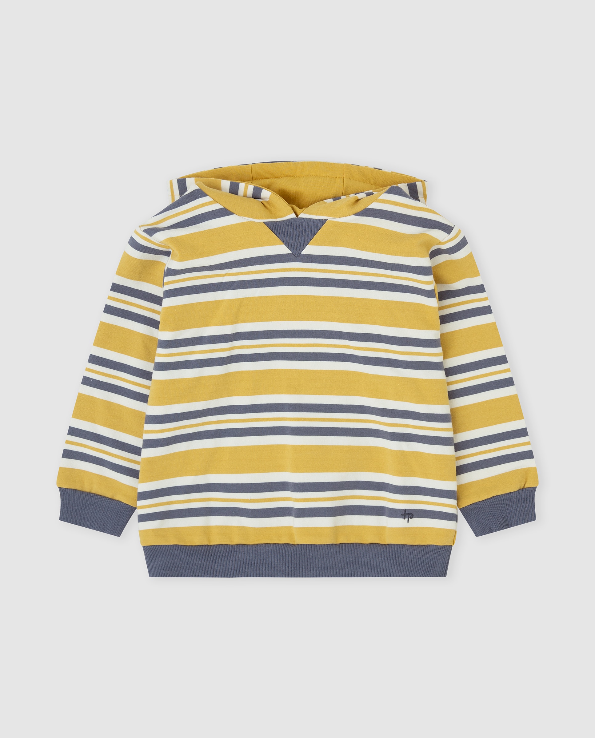 Sudadera de niño con capucha a rayas - Tutto Piccolo - Mostaza Mostaza-1