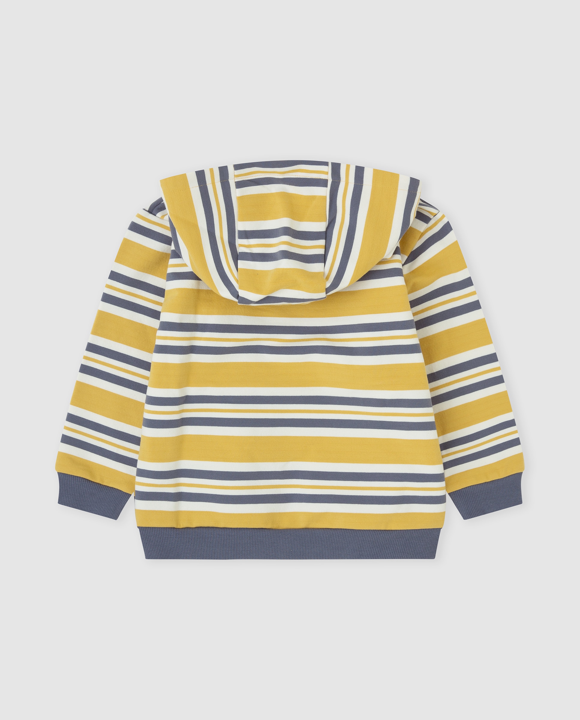 Sudadera de niño con capucha a rayas - Tutto Piccolo - Mostaza Mostaza-3