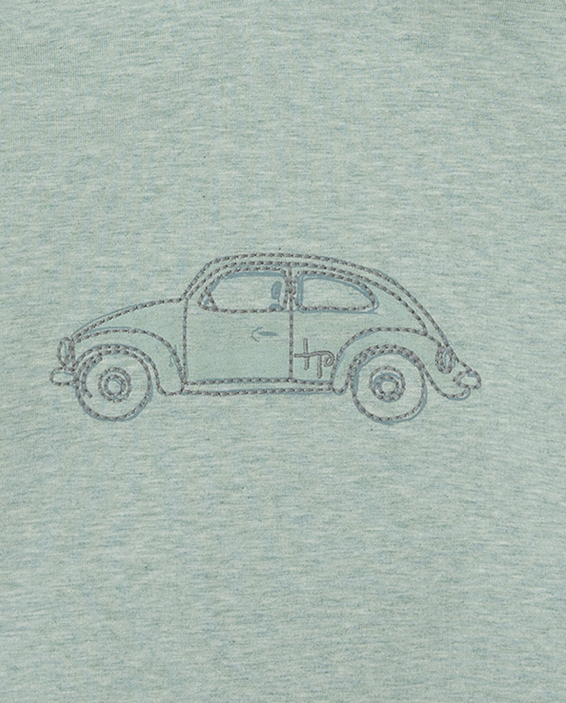 Sudadera de niño con capucha y coche bordado - Tutto Piccolo - Verde Agua Verde Agua-3