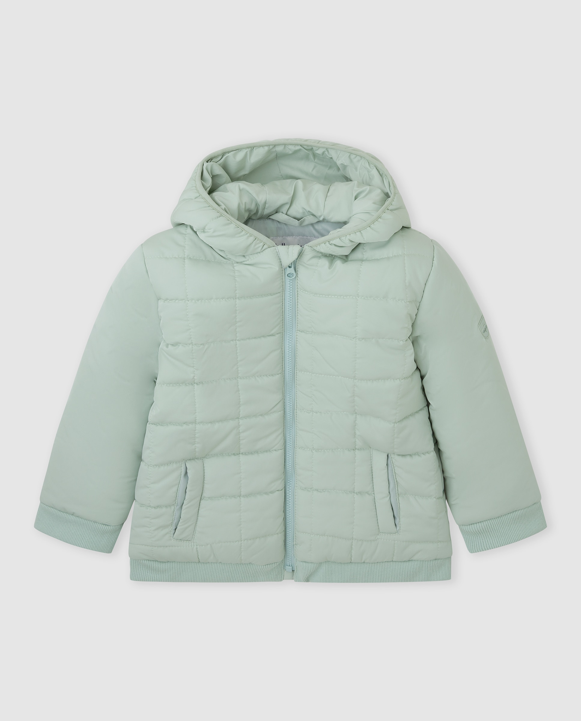 Imagen 0 de Chaqueta de niño acolchada con capucha y bolsillos Verde Agua