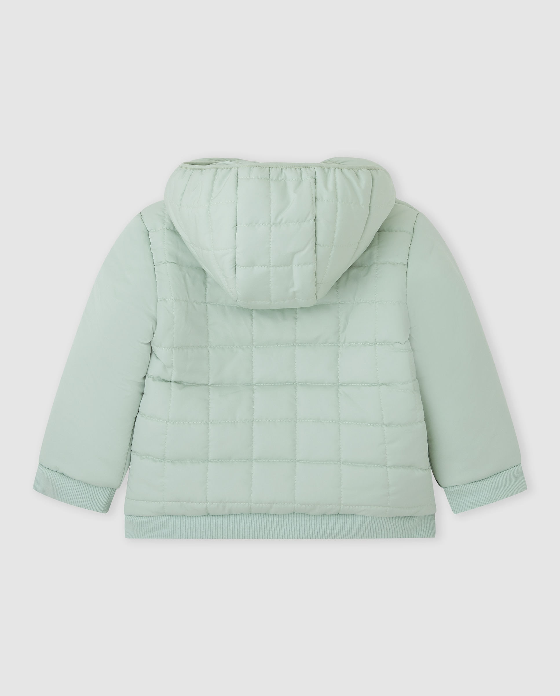 Chaqueta de niño acolchada con capucha y bolsillos - Tutto Piccolo - Verde Agua Verde Agua-3