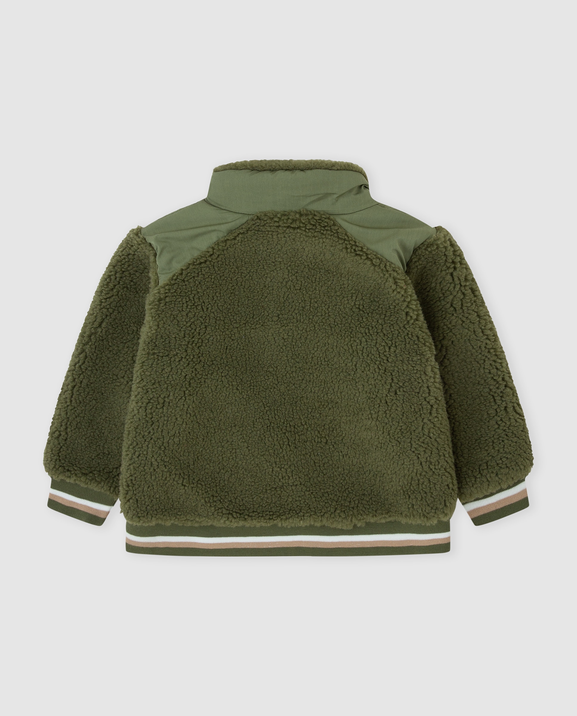Chaquera de niño de borreguito con cremallera - Tutto Piccolo - Kaki Kaki-3