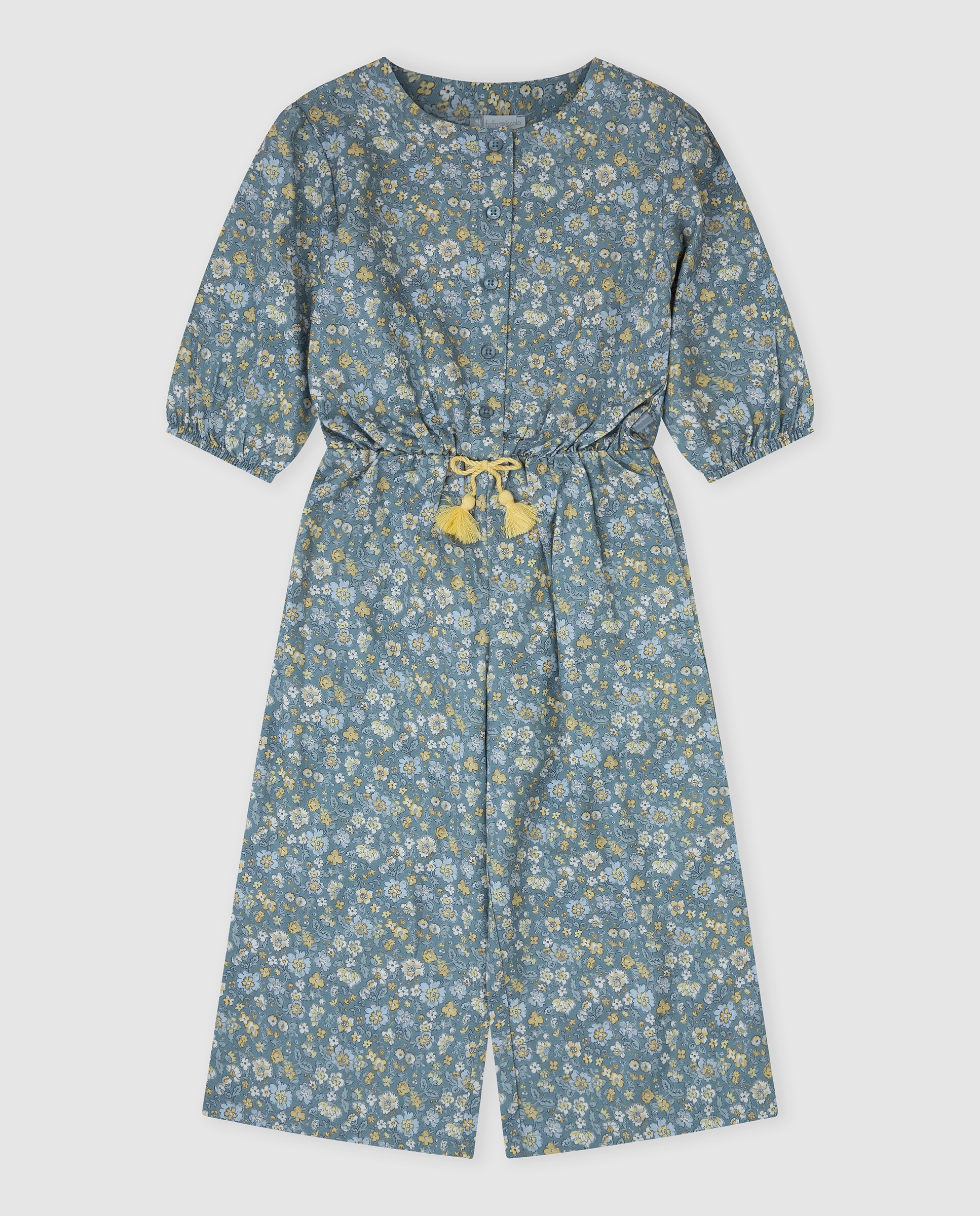 Imagen 0 de Mono de niña de flores con cordón Azul