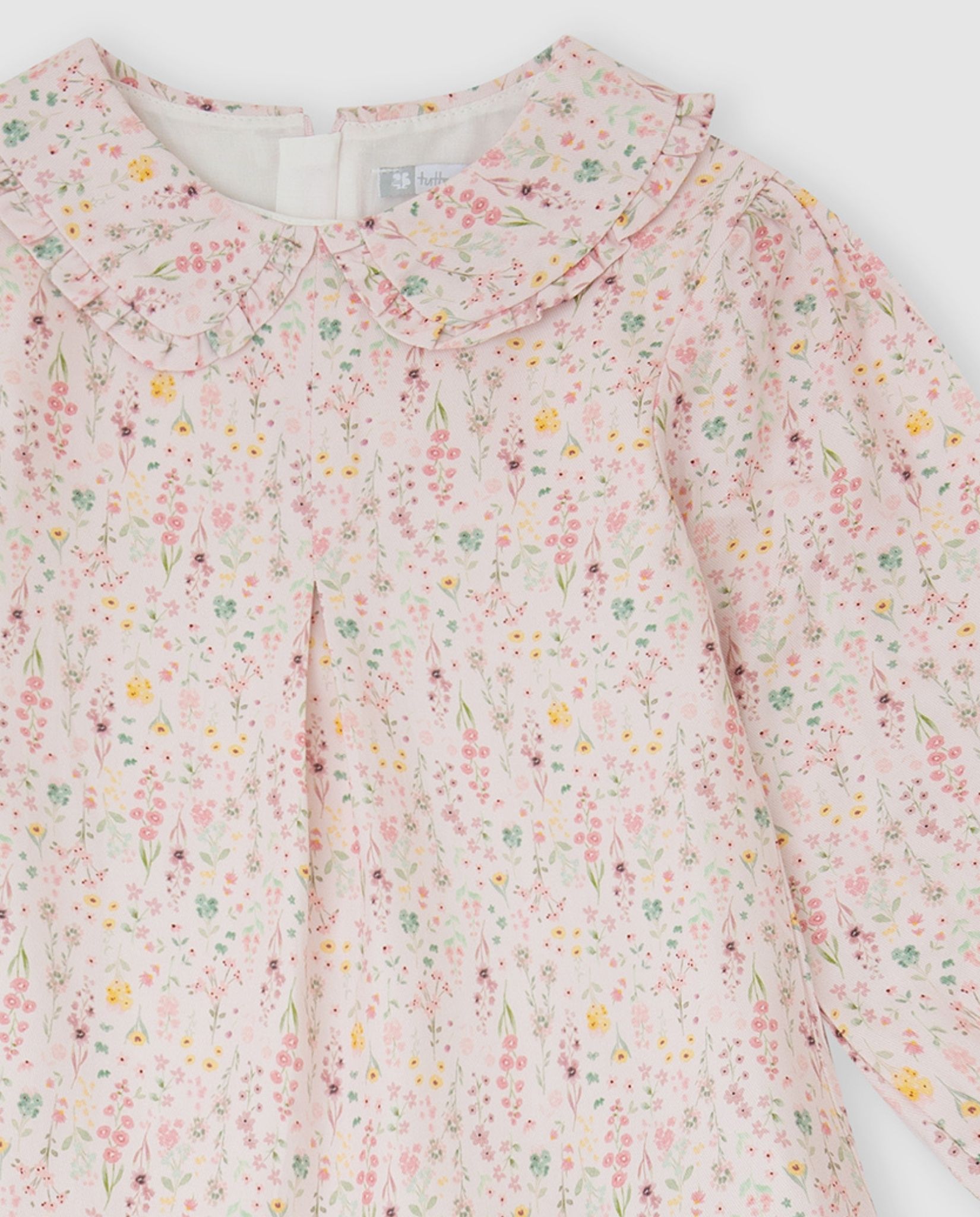 Vestido de niña de flores con calcetines - Tutto Piccolo - Rosa Rosa-2