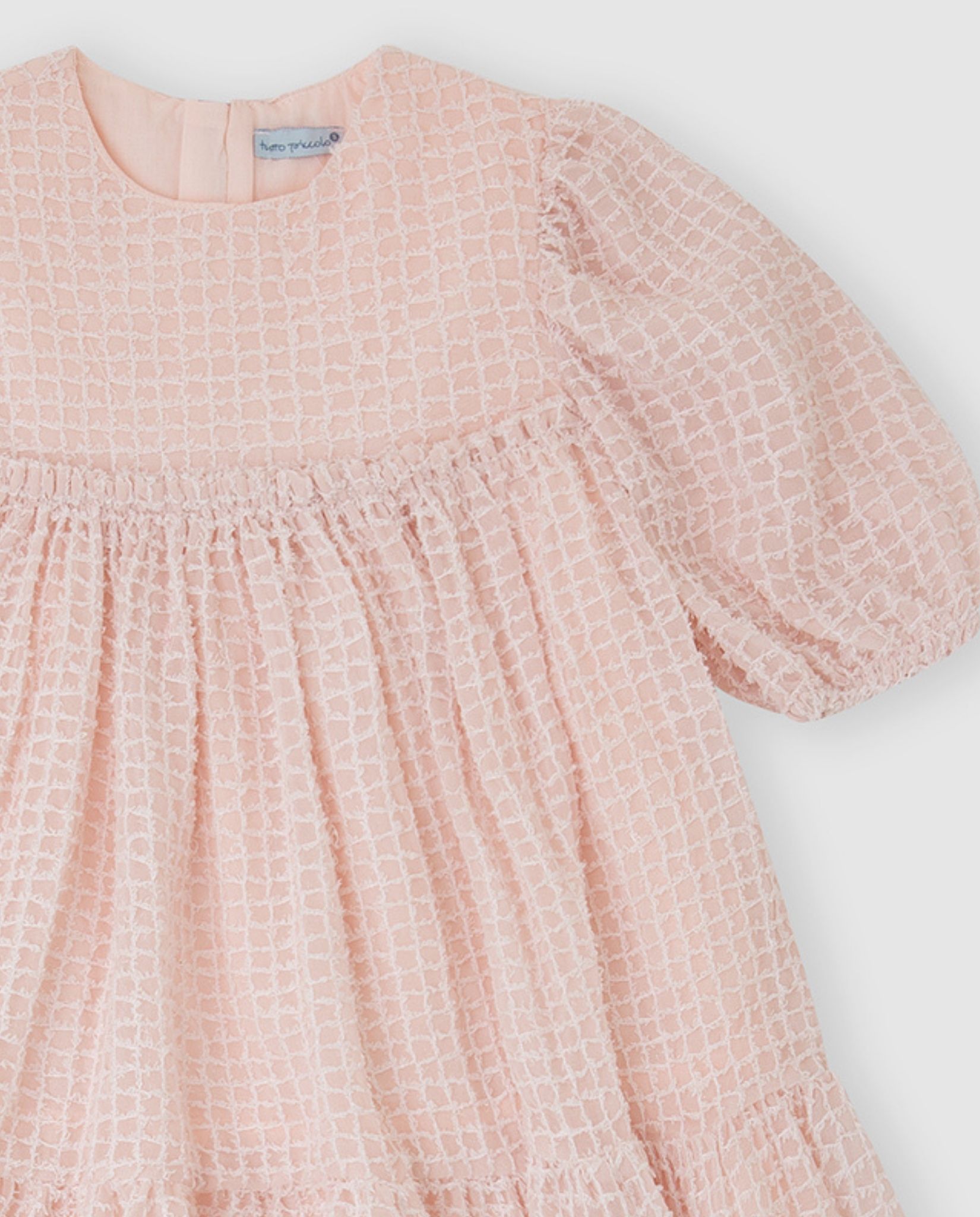 Vestido de niña bordado con leotardos - Tutto Piccolo - Rosa Rosa-2