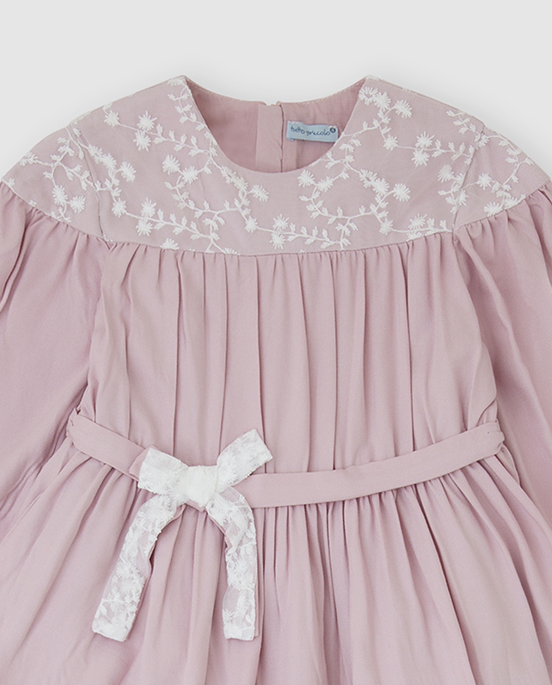 Vestido de niña con tul y leotardos - Tutto Piccolo - Rosa Rosa-2