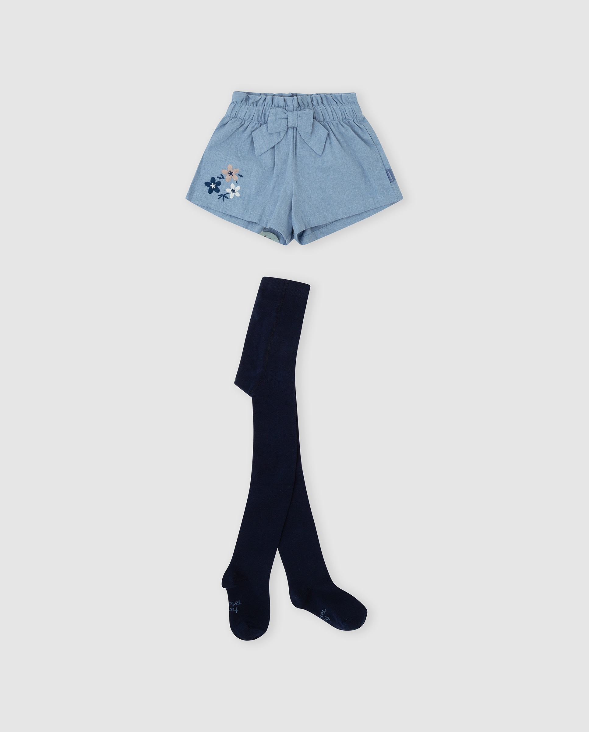 Imagen 0 de Short de niña con lazo y calcetines Azul claro