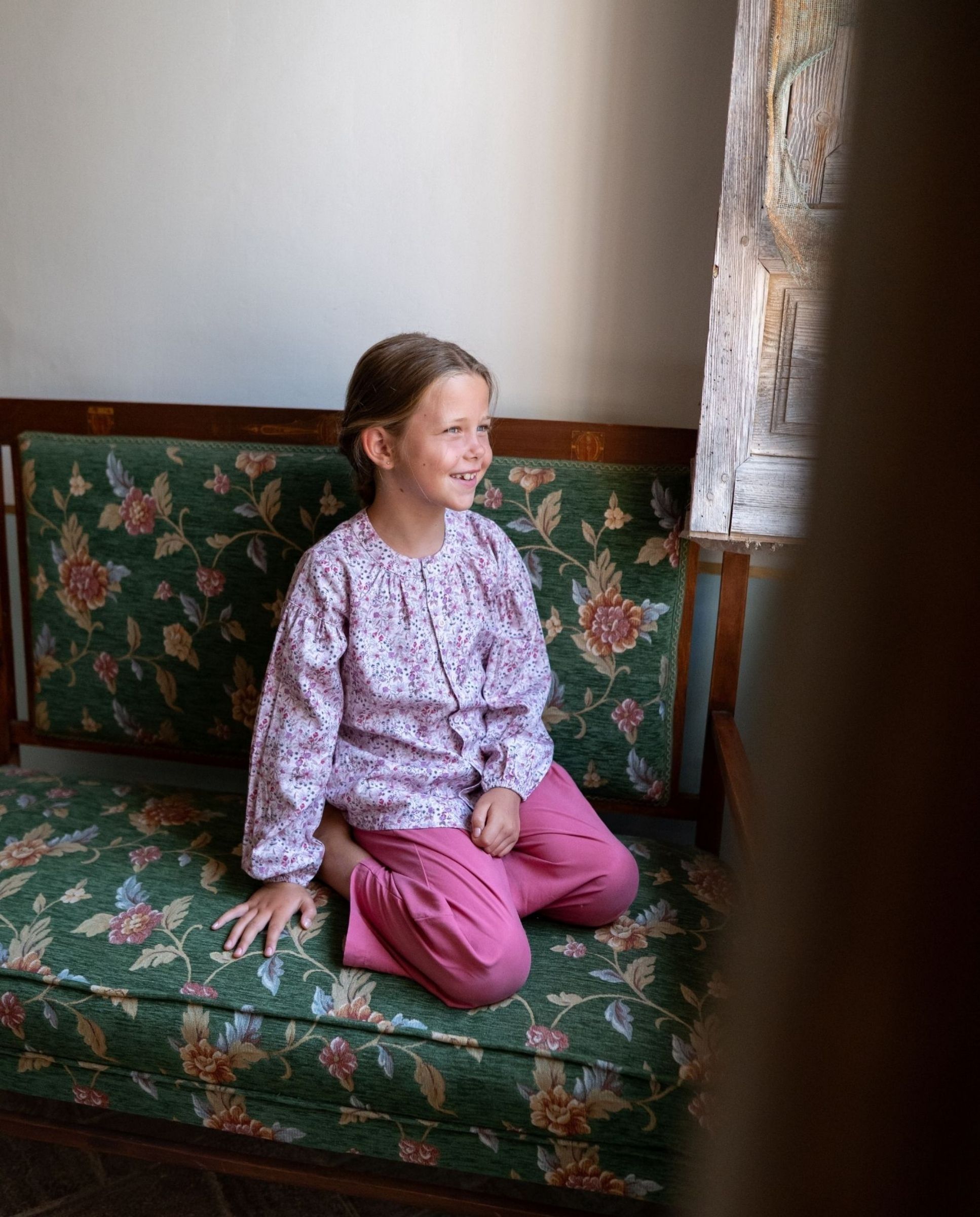 Imagen 1 de Pantalón de niña de algodón con bolsillos Rosa