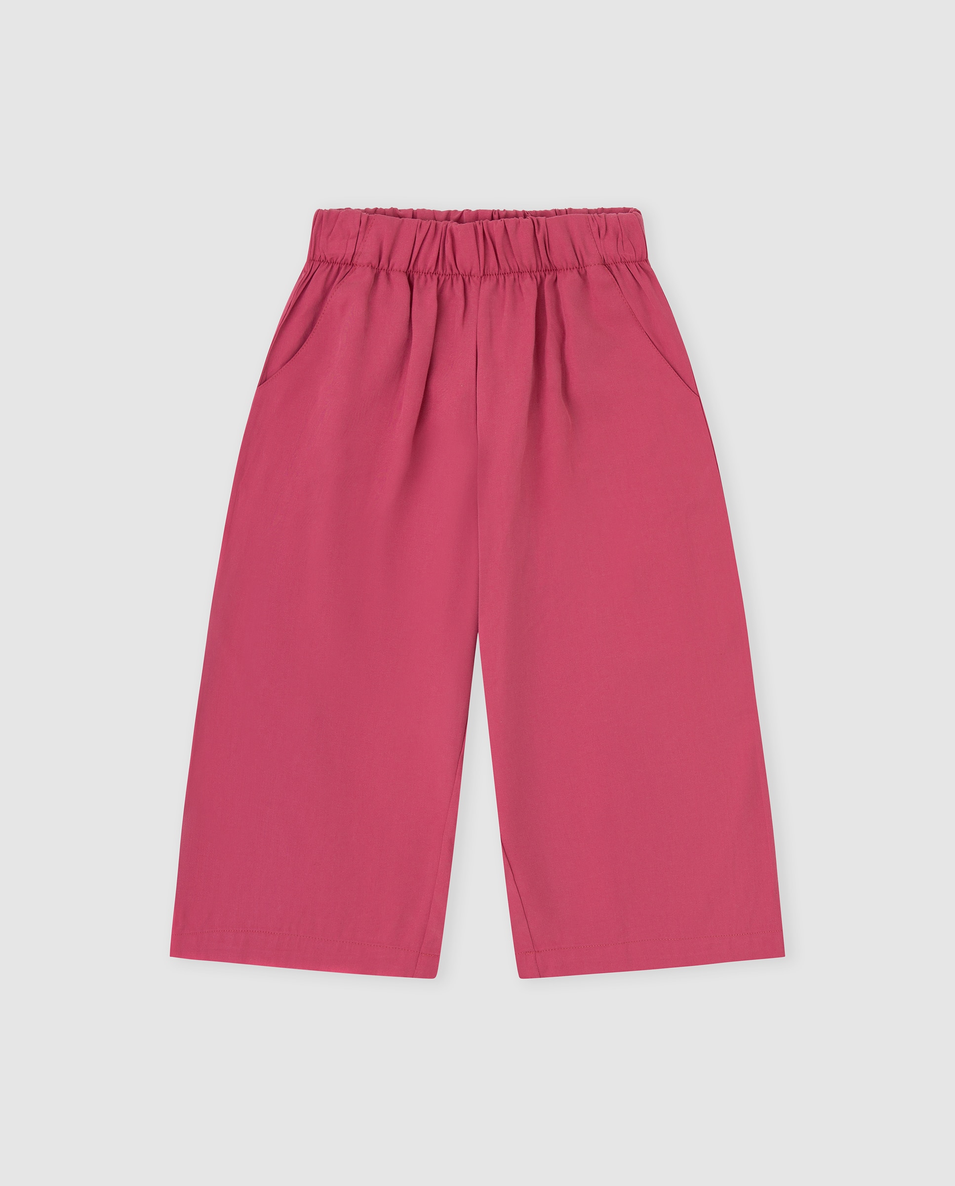 Imagen 2 de Pantalón de niña de algodón con bolsillos - Tutto Piccolo - Rosa Rosa