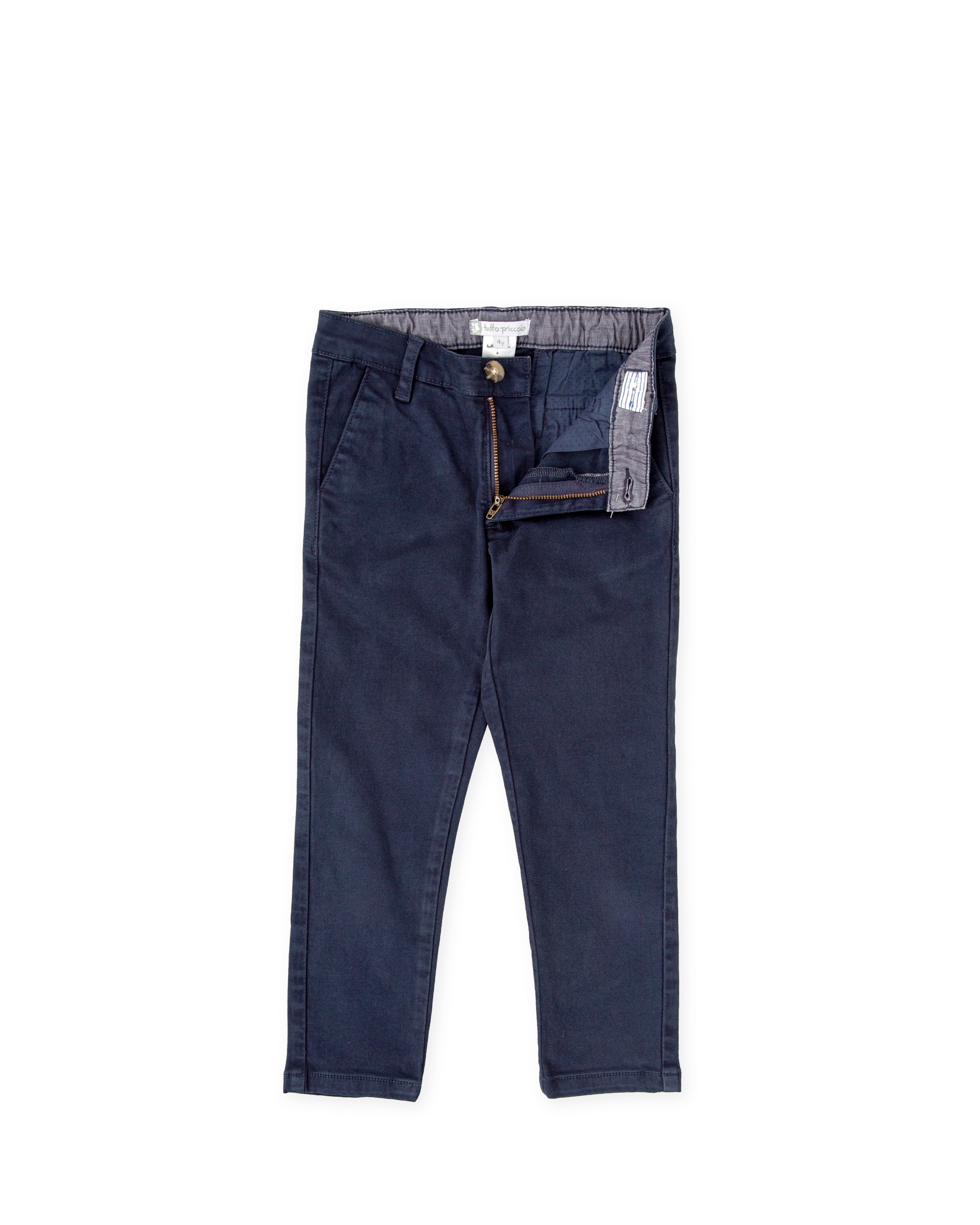 Chinos de niño con bolsillos - Tutto Piccolo - Azul marino Azul marino-2