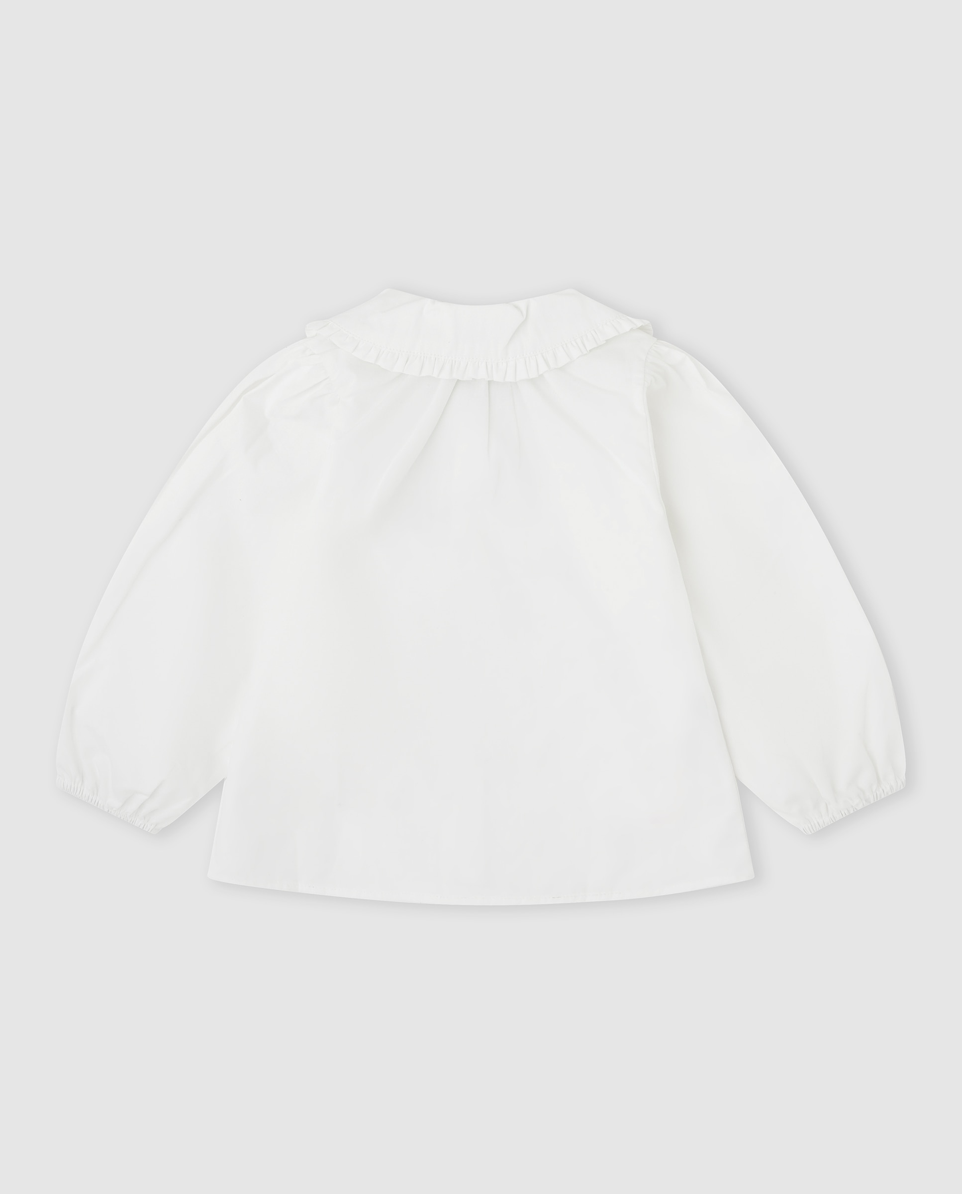 Blusa de niña de algodón con lazo - Tutto Piccolo - Crudo Crudo-2