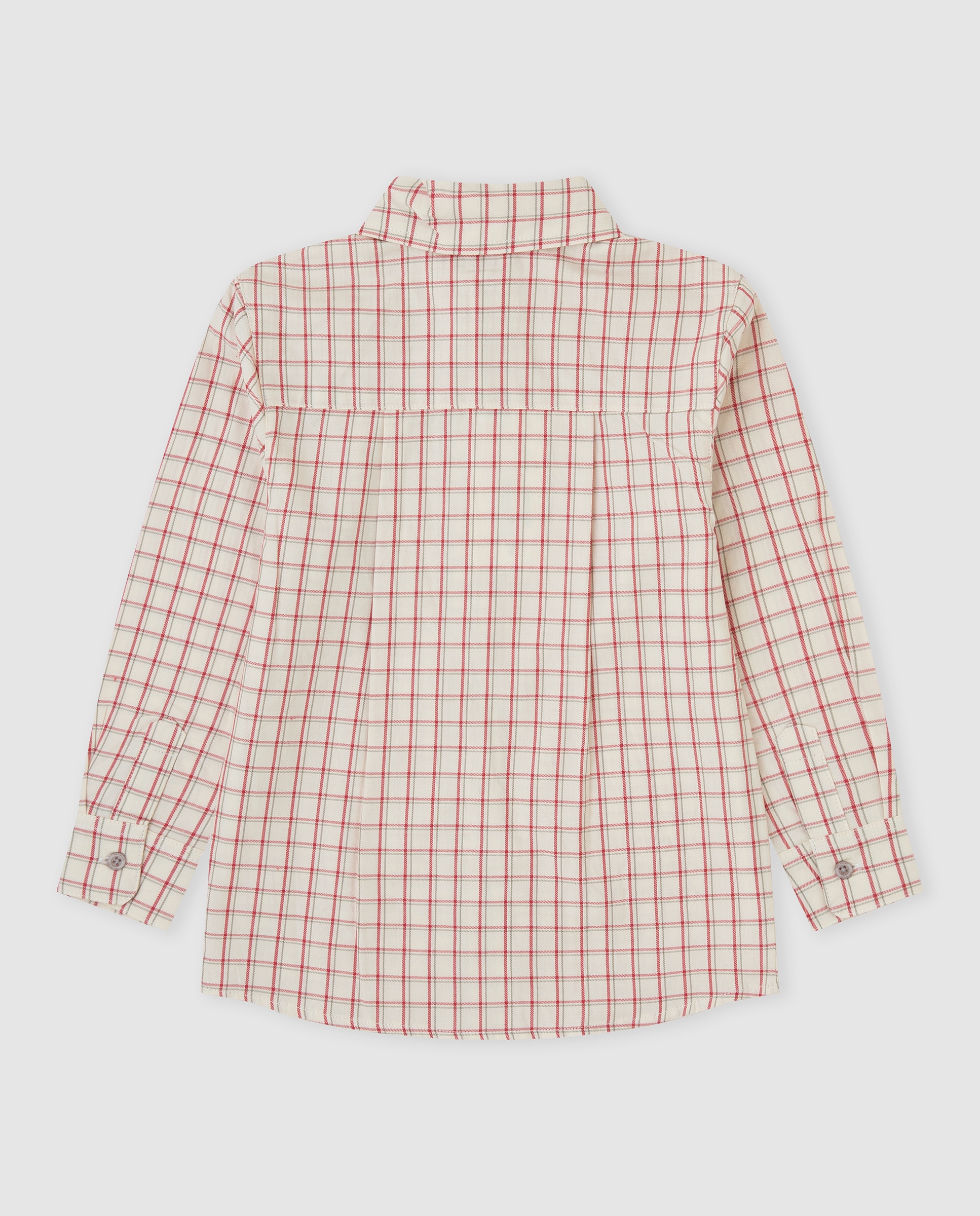Camisa de niño de algodón a cuadros - Tutto Piccolo - Rojo Rojo-3