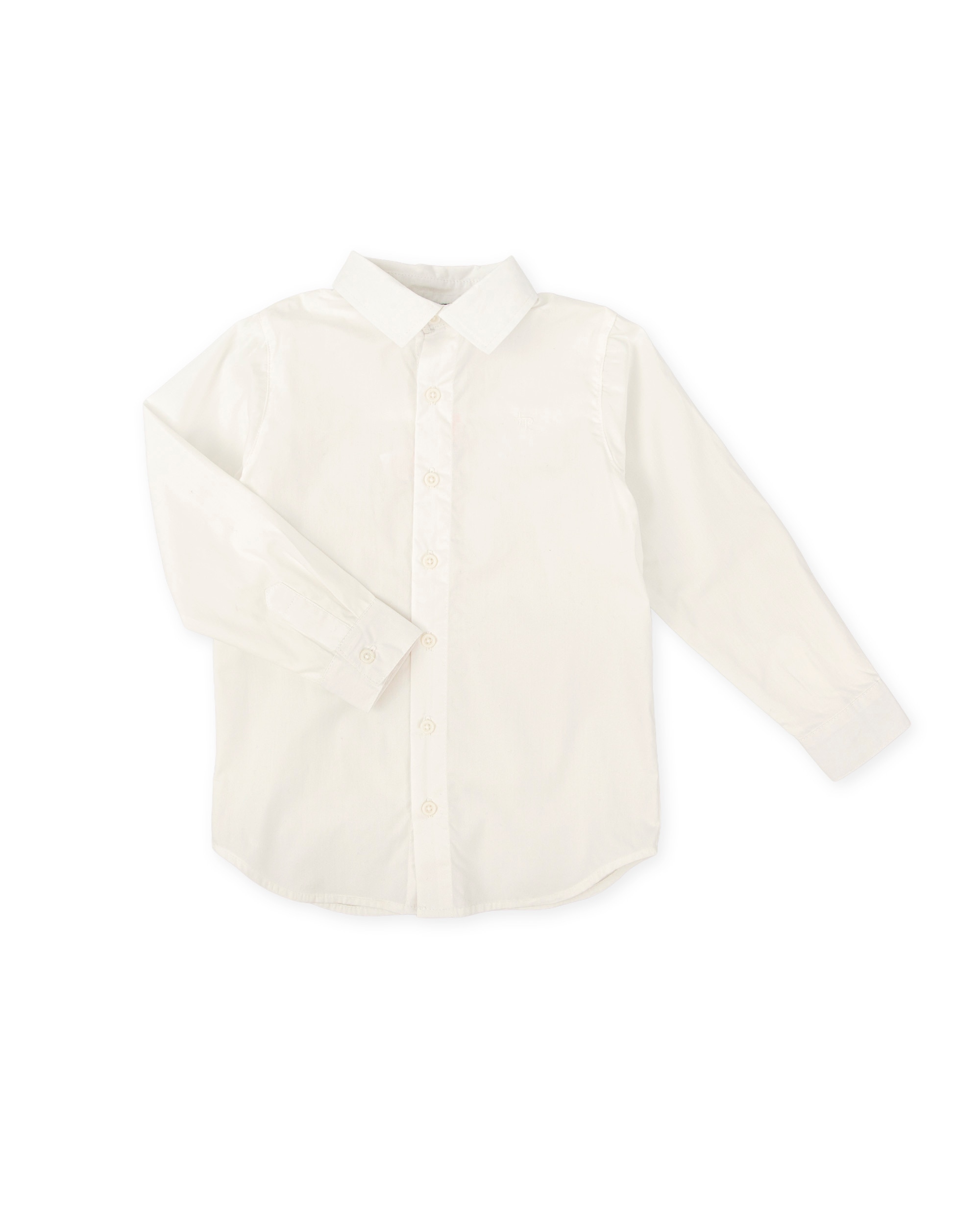Camisa de niño de algodón de manga larga - Tutto Piccolo - Blanco roto Blanco roto-2