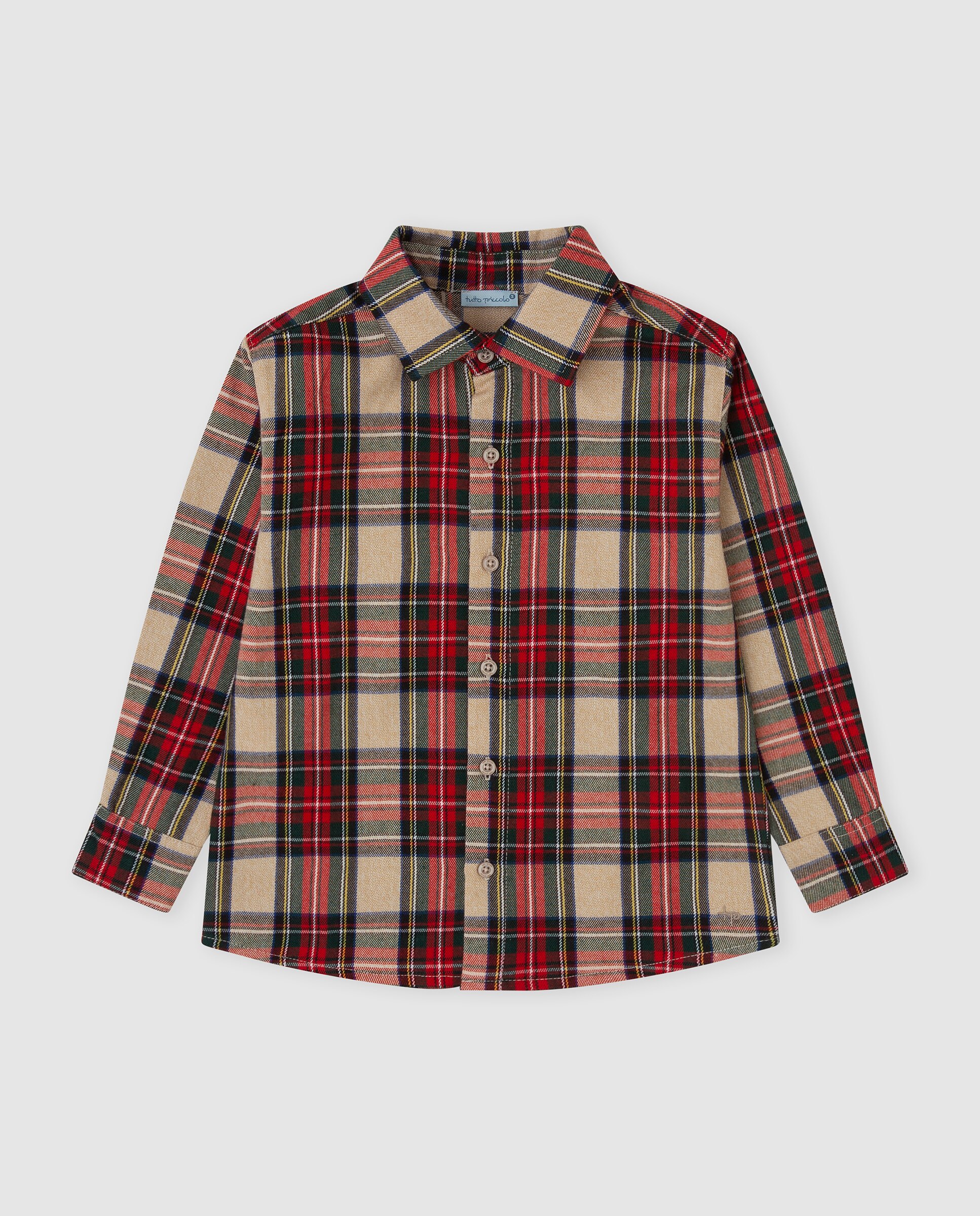 Imagen 0 de Camisa de niño a cuadros de manga larga Rojo