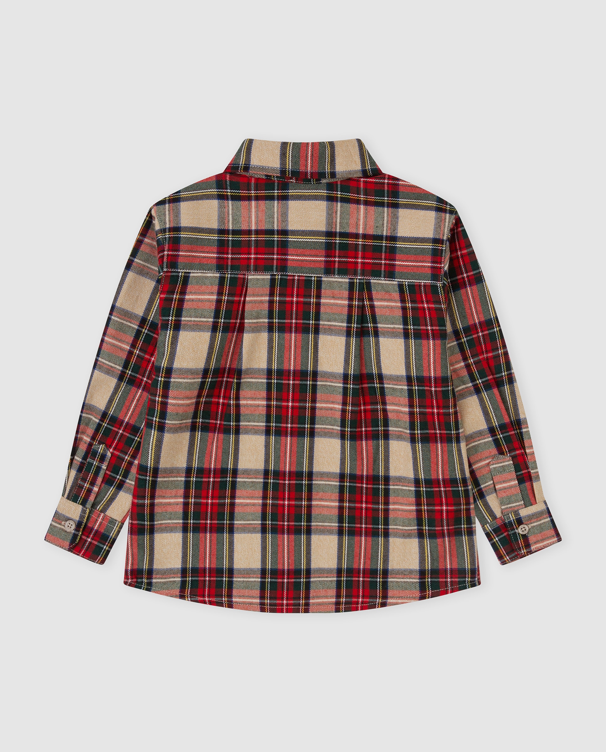 Camisa de niño a cuadros de manga larga - Tutto Piccolo - Rojo Rojo-3