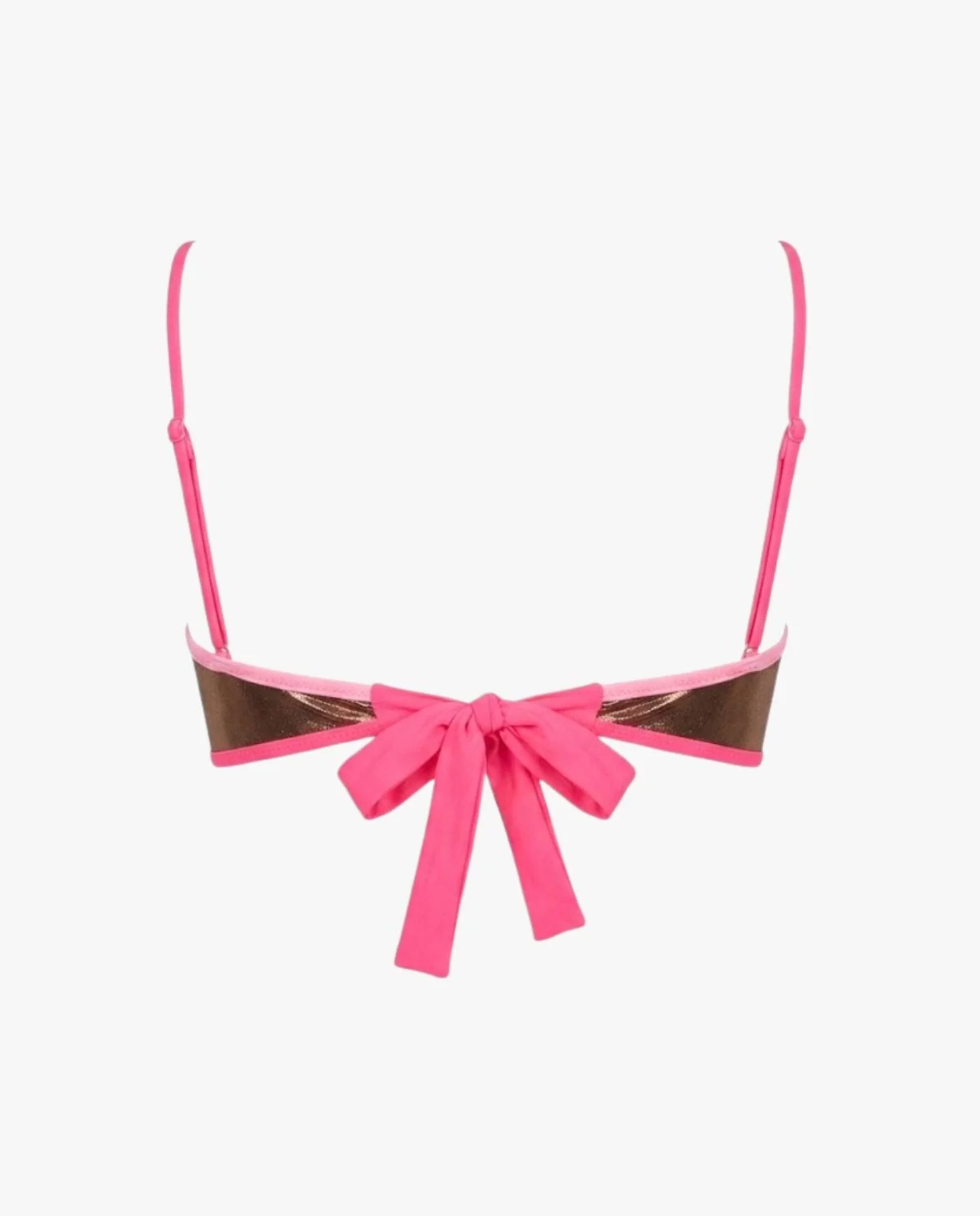 Top de bikini bandeau revolve metalizado color marrón - Quelton - Marrón oscuro Marrón oscuro-5