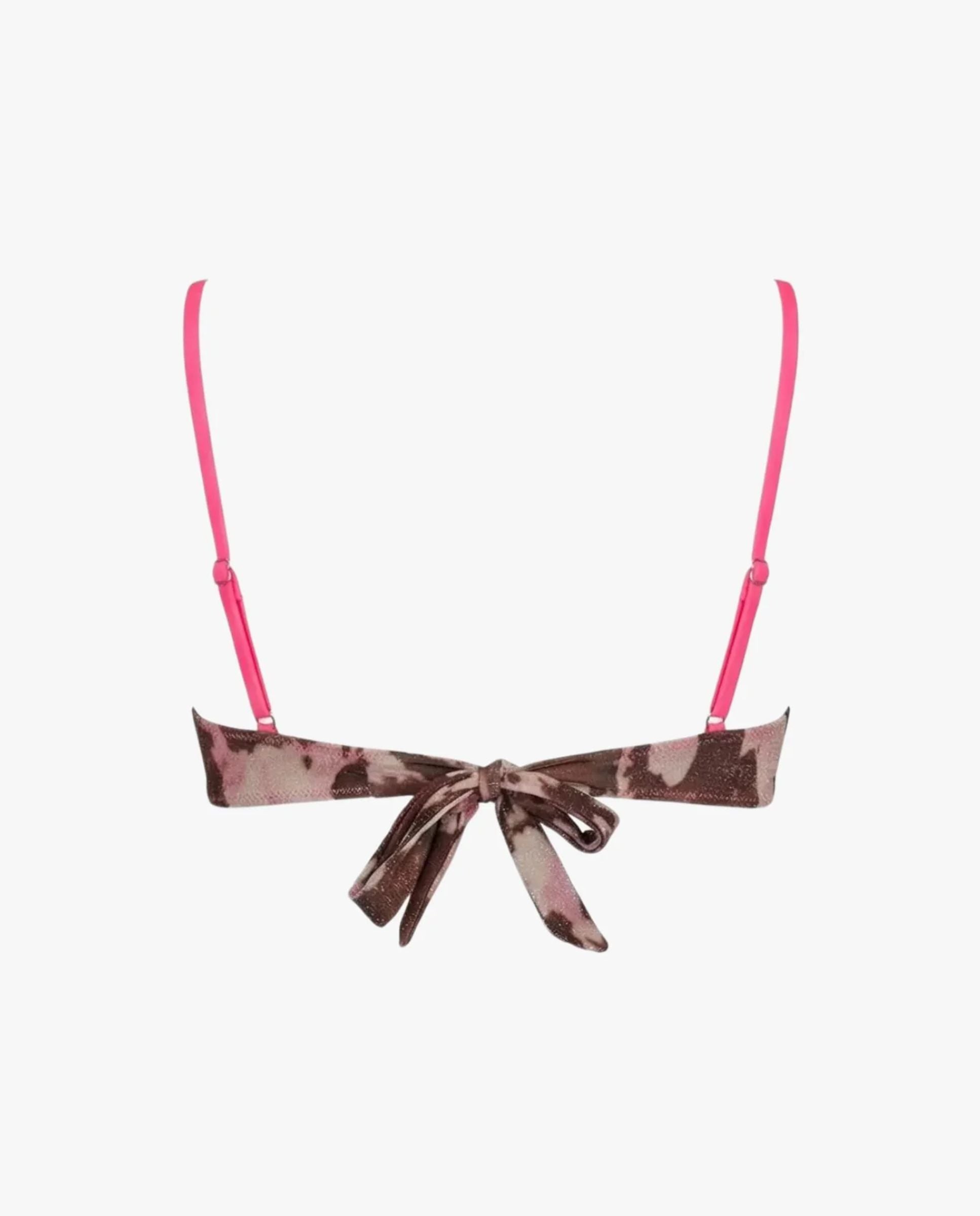 Top de bikini sporty howdy de lurex animal print - Quelton - Marrón Marrón-4