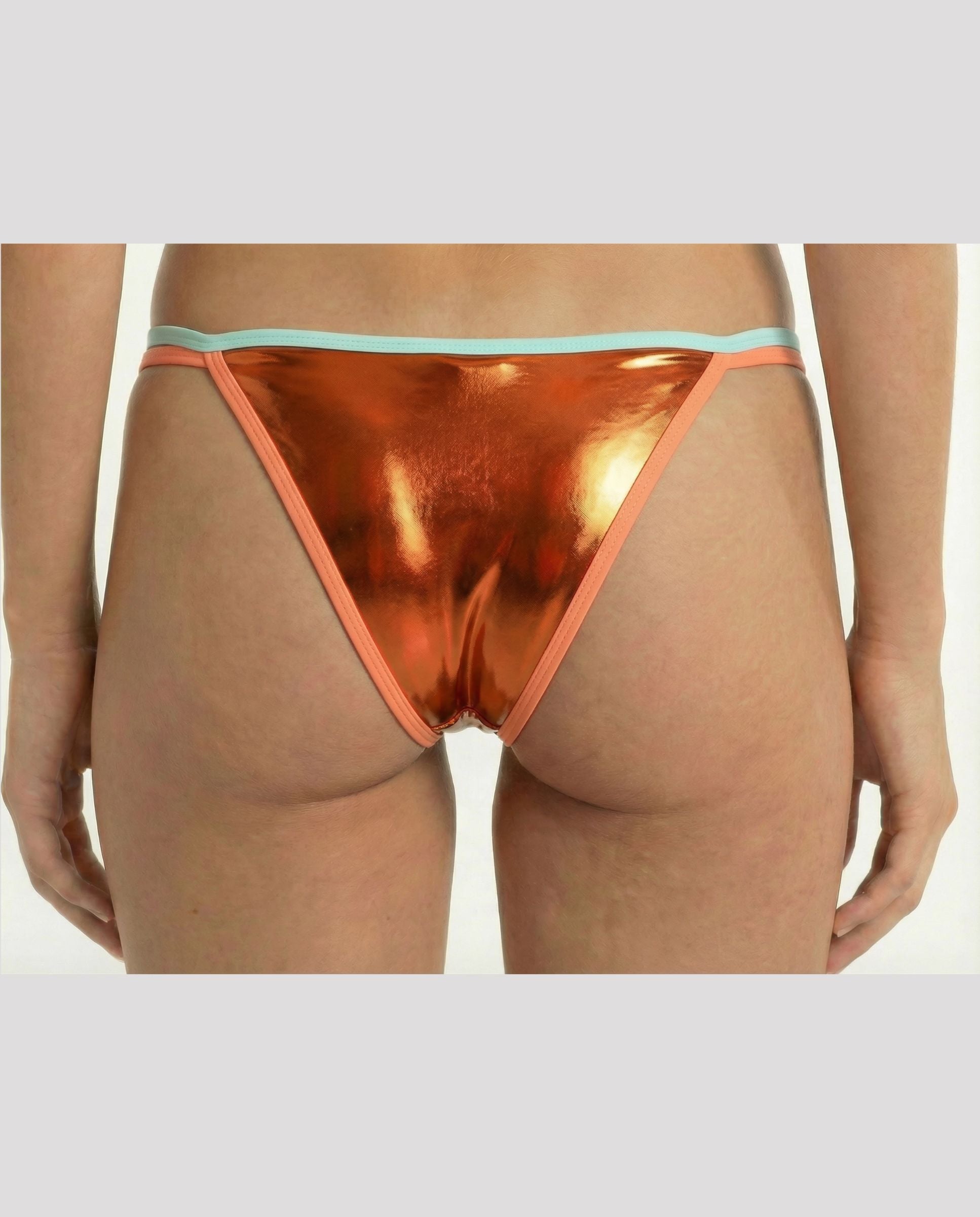 Braga de bikini mujer aperol metalizado naranja - Quelton - Azul Azul-2