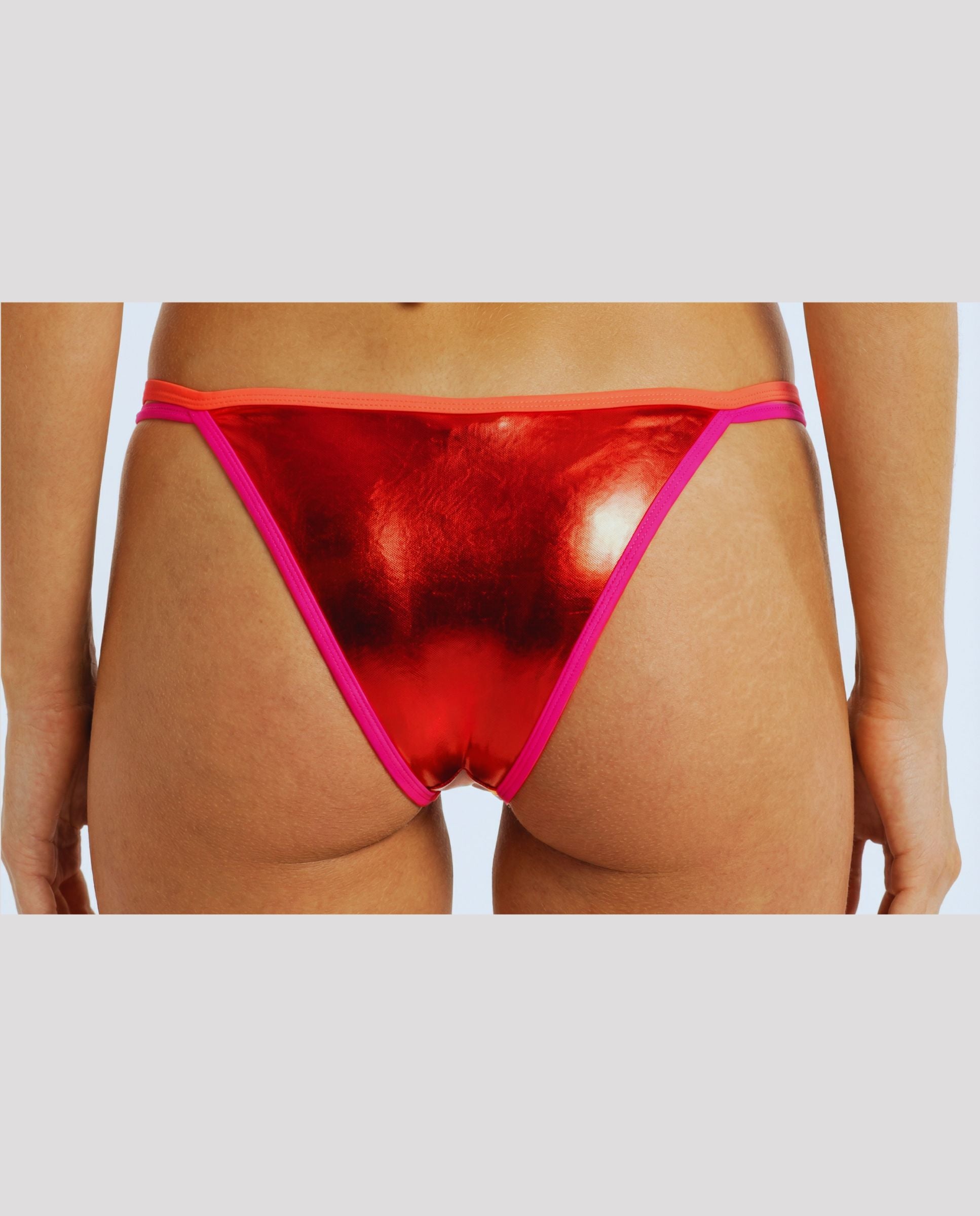 Braga de bikini mujer cherry metalizado rojo - Quelton - Rosa Rosa-2
