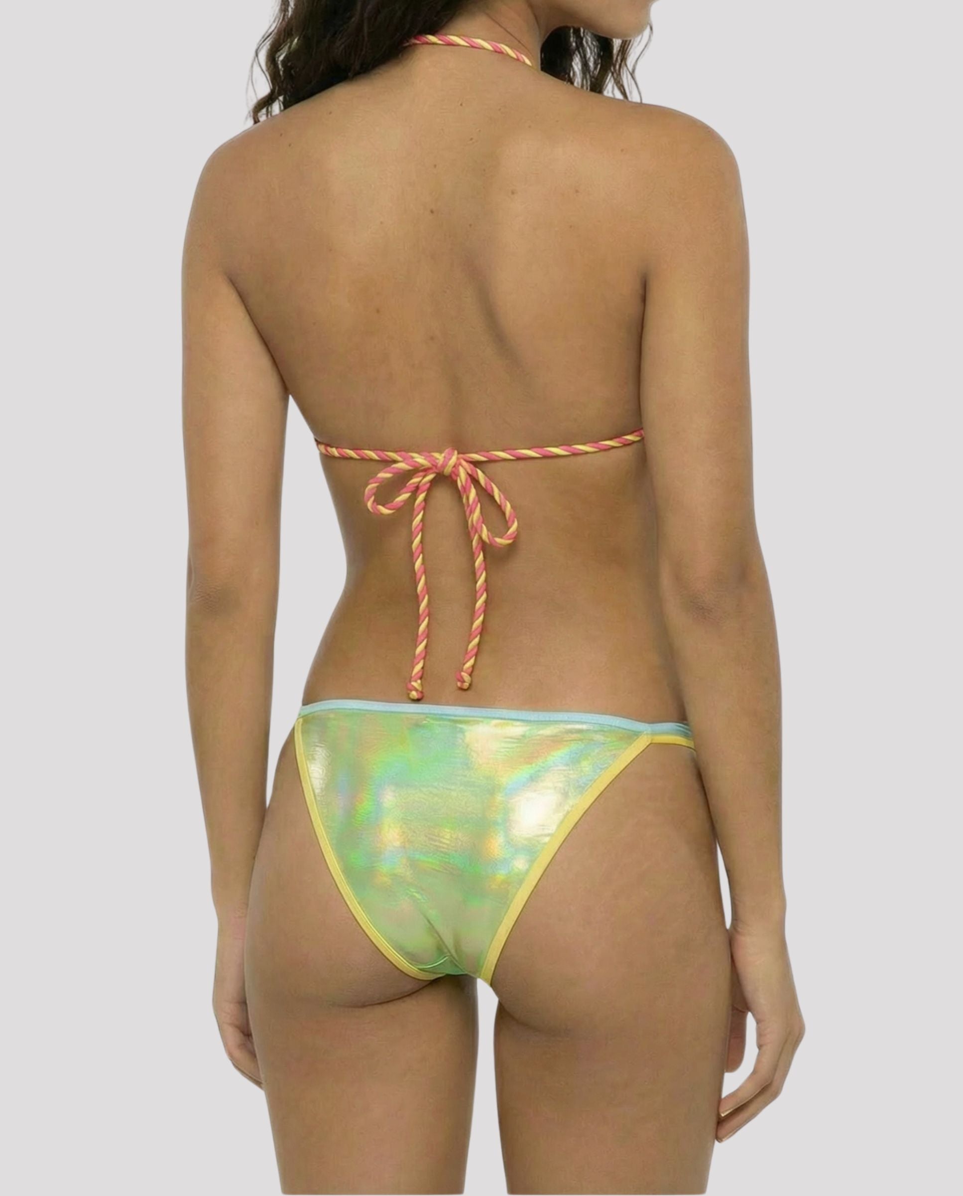 Braga de bikini mujer lima metalizado verde - Quelton - Amarillo Amarillo-2