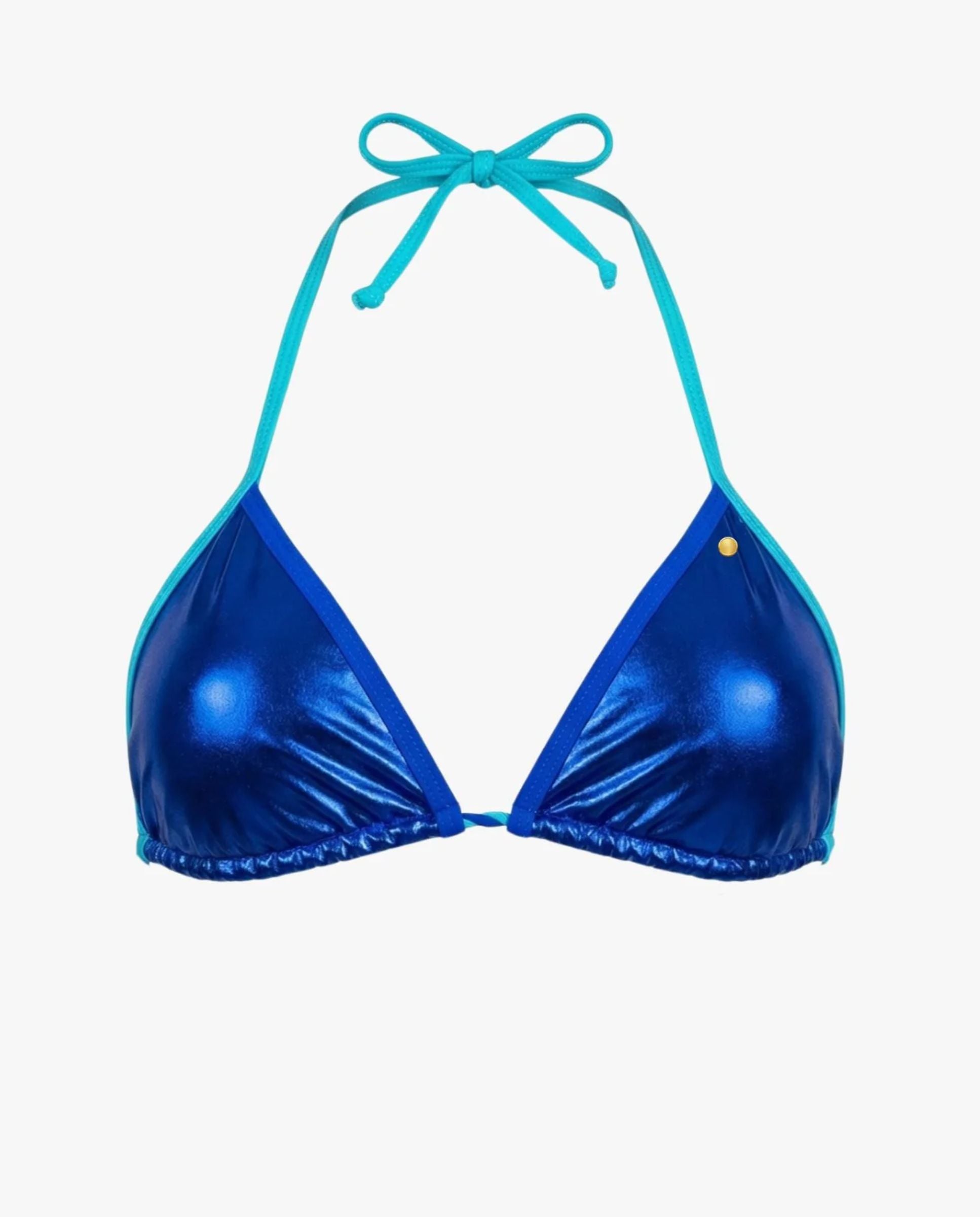 Top de bikini triángulo yacht metalizado azul - Quelton - Azul Océano Azul Océano-1