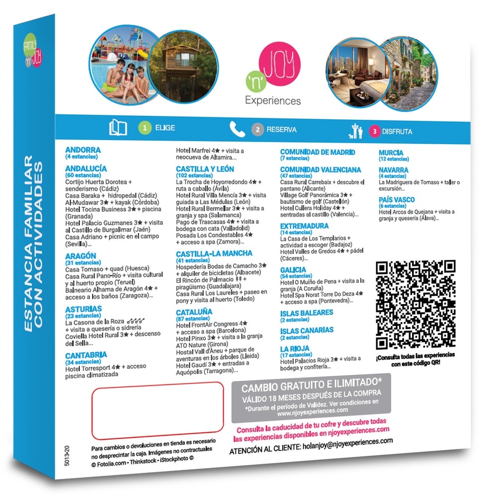 NJOY Experiences Caja Regalo Estancia familiar con actividades 2