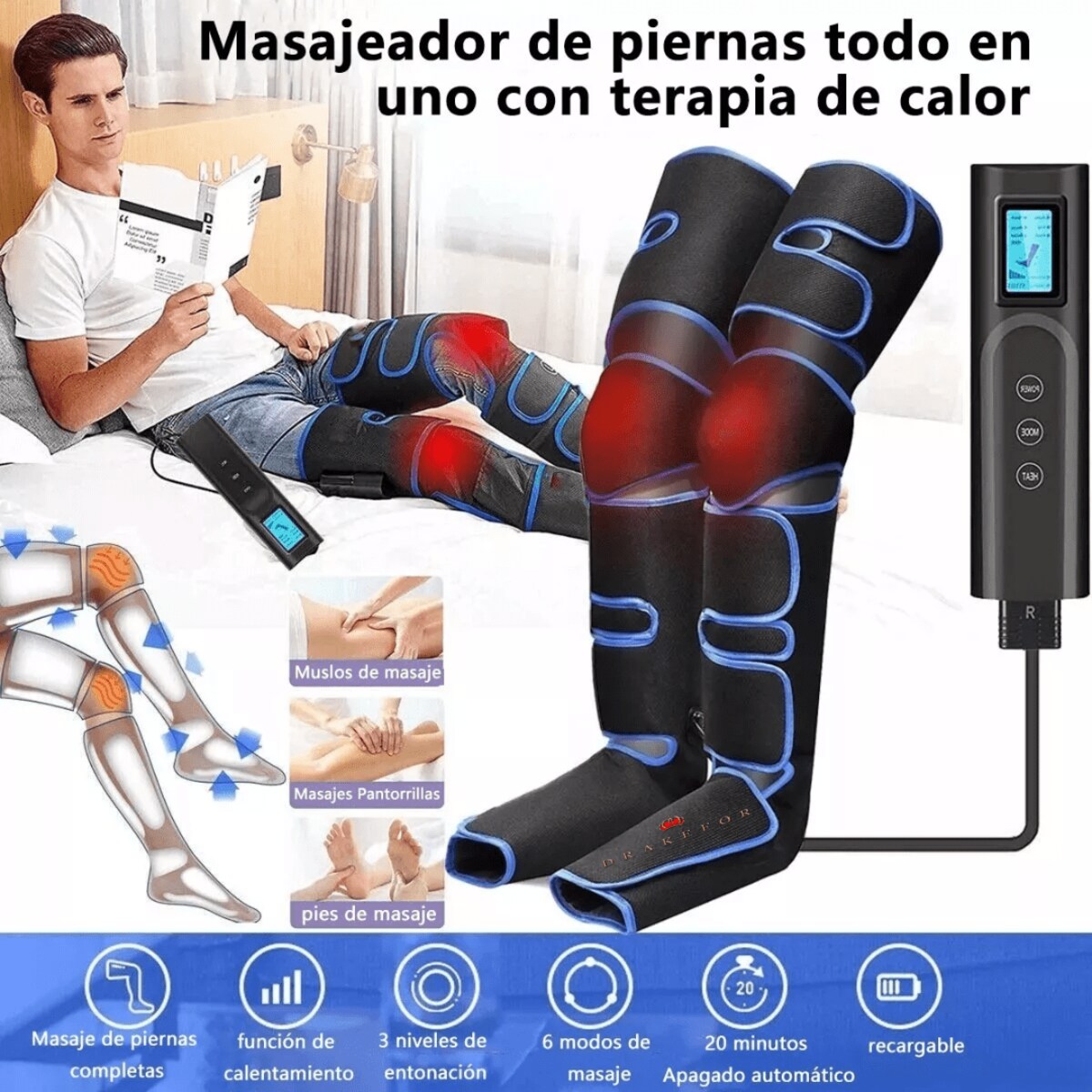 Dispositivo de lujo Drakefor mediante Presoterapia de piernas y