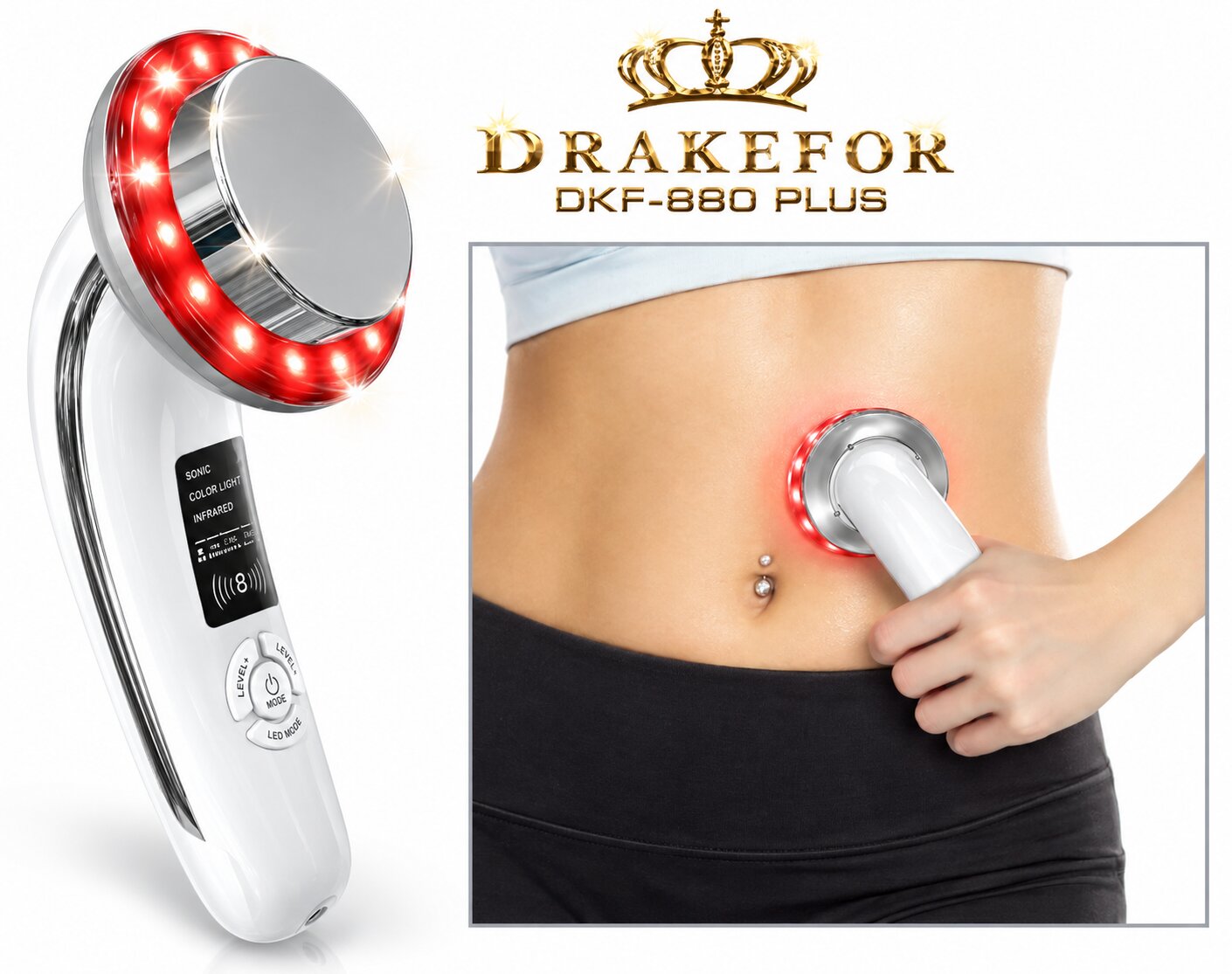 Imagen 3 de Dispositivo Facial y Corporal 6 en 1 Drakefor DKF-880 X - Blanco Blanco
