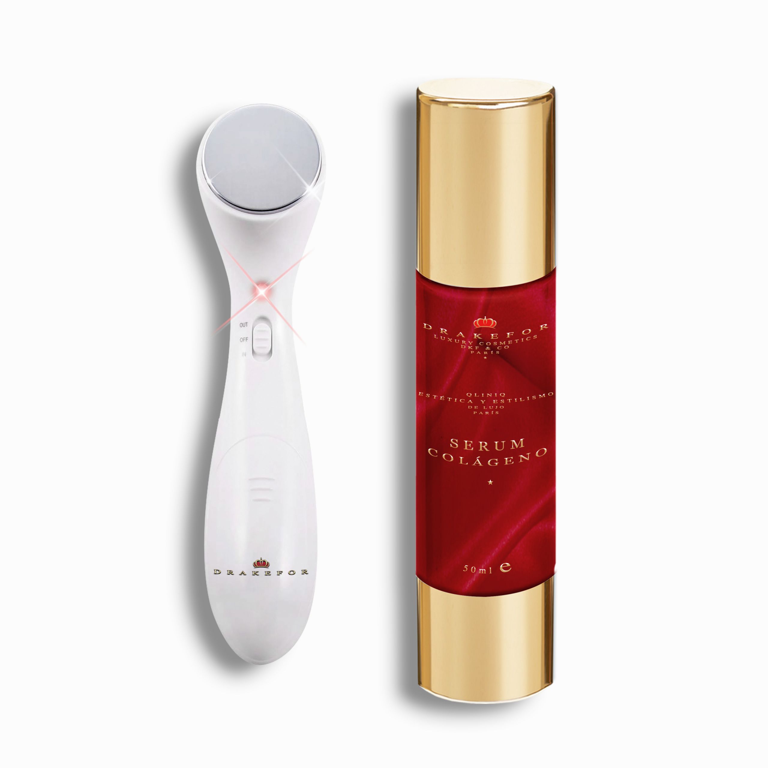 Drakefor – Lote de masajeador facial Drakefor DKF-408 y celulas madre ADN anti-edad.