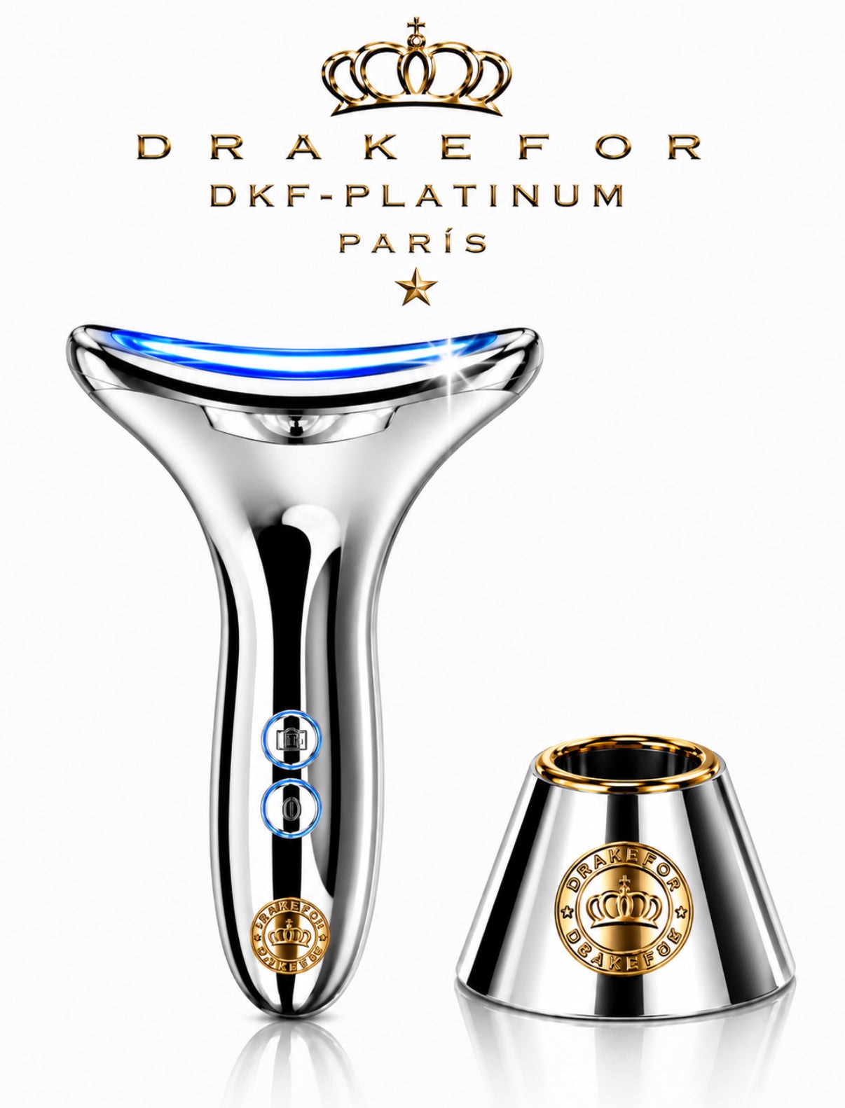 Imagen 5 de Dispositivo estética profesional facial , papada y cuello 7 en 1 DKF STAR PLATINUM - Plata Plata