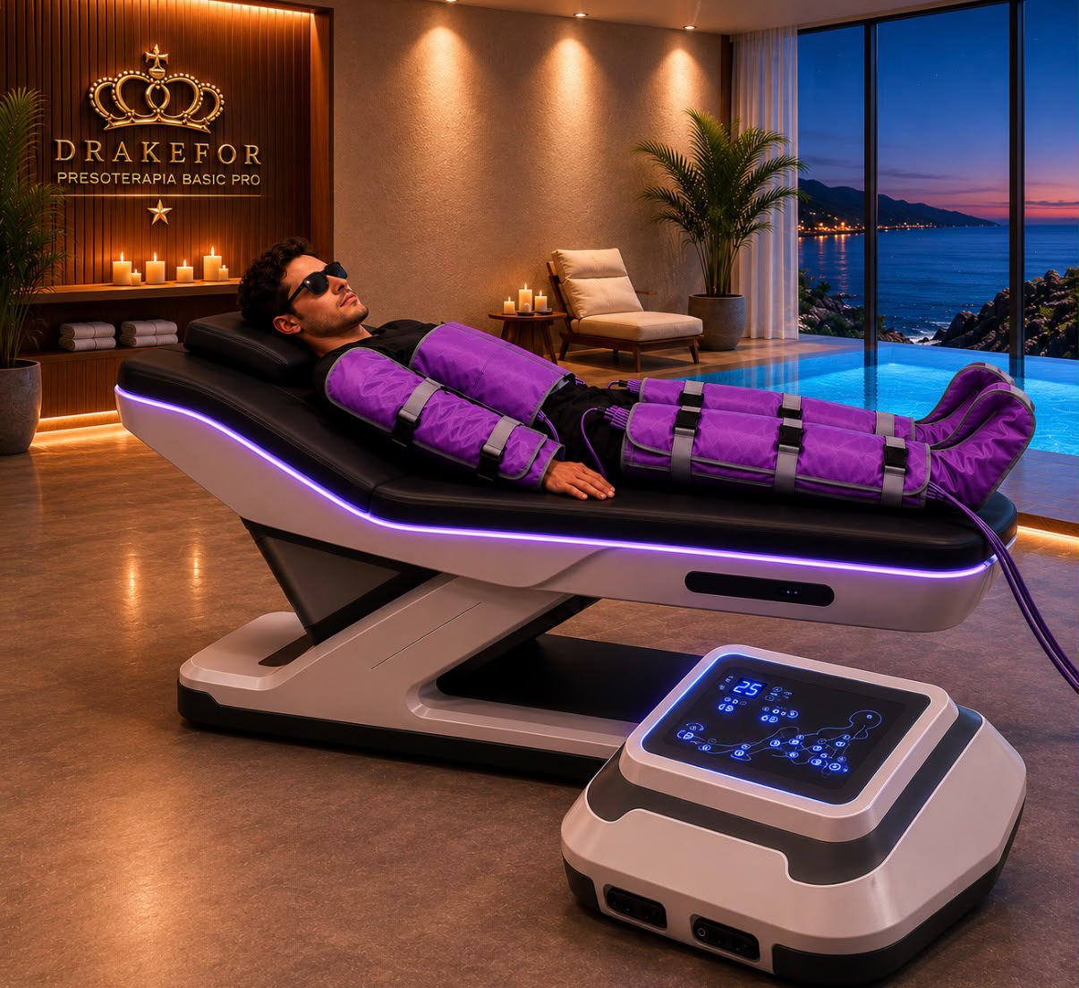 Presoterapia Profesional cuerpo entero Drakefor DKF-PRESOTERAPIA PRO BASIC - Morado Morado-4