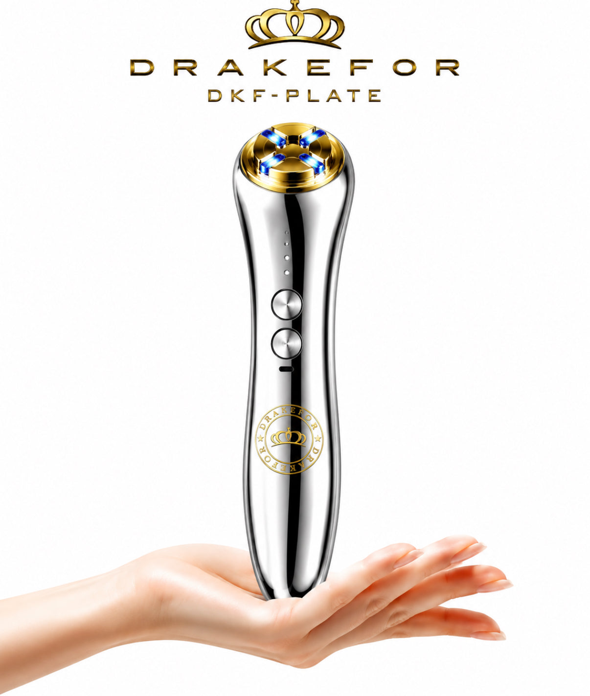 Imagen 2 de Dispositivo de Belleza Extrema RF + EMS + Electroporación + Fotón + Vibración Drakefor DKF-STAR PLATE LUXE - Plata Plata